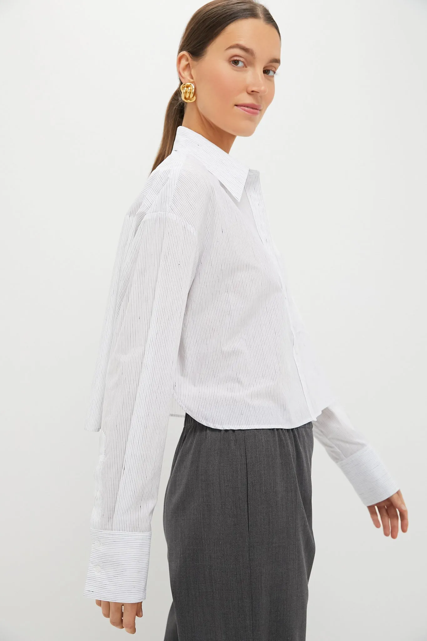 White and Charcoal Stripe Little Big Joe Shirt sold by Tuckernuck product image thumbnail 4