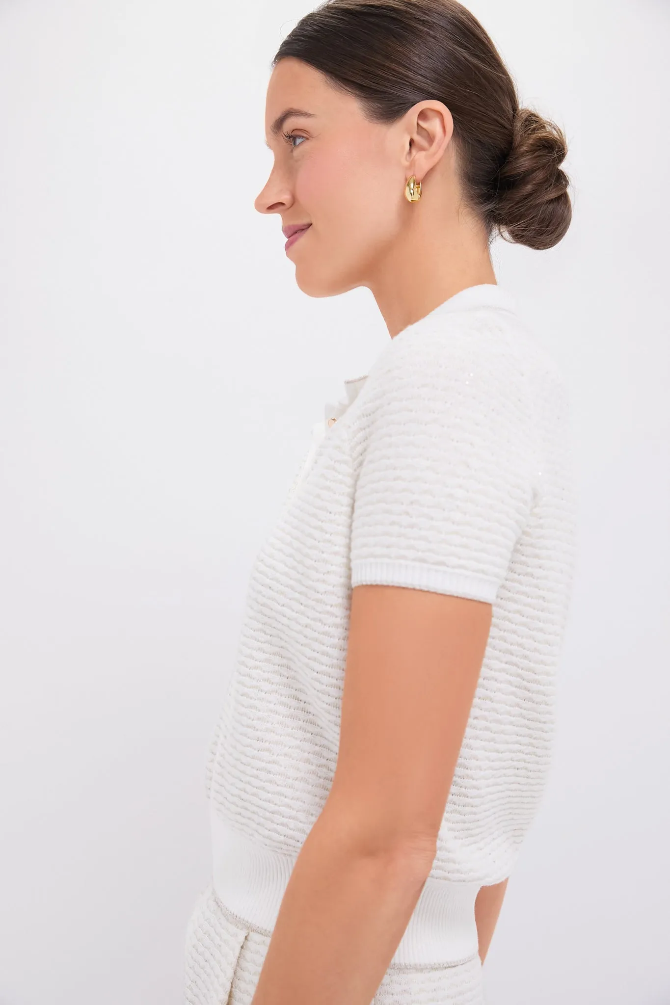 White Metallic Polo Shirt sold by Tuckernuck product image thumbnail 3