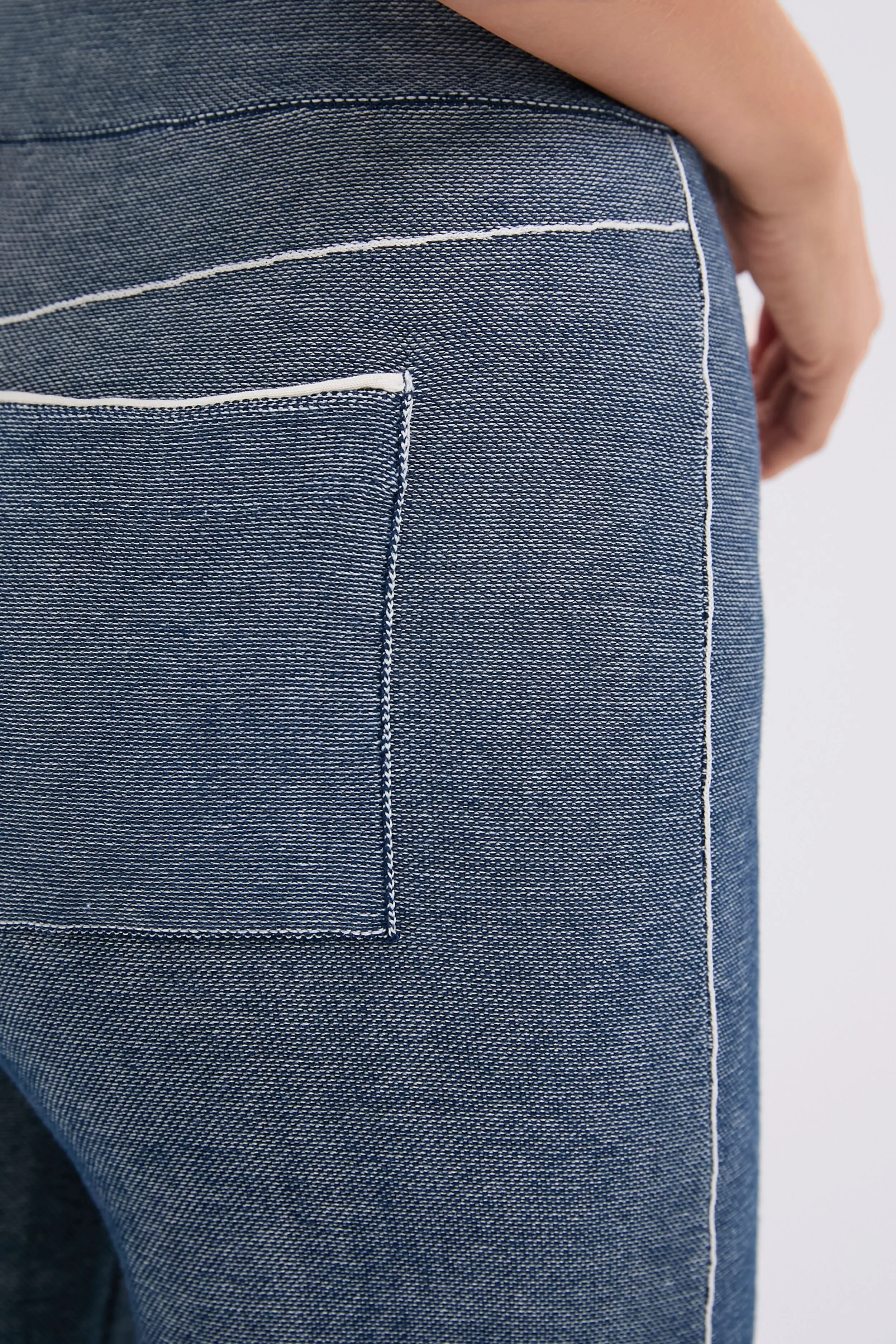 Navy Blue Denim-look Straight-leg Trousers sold by Tuckernuck product image thumbnail 5