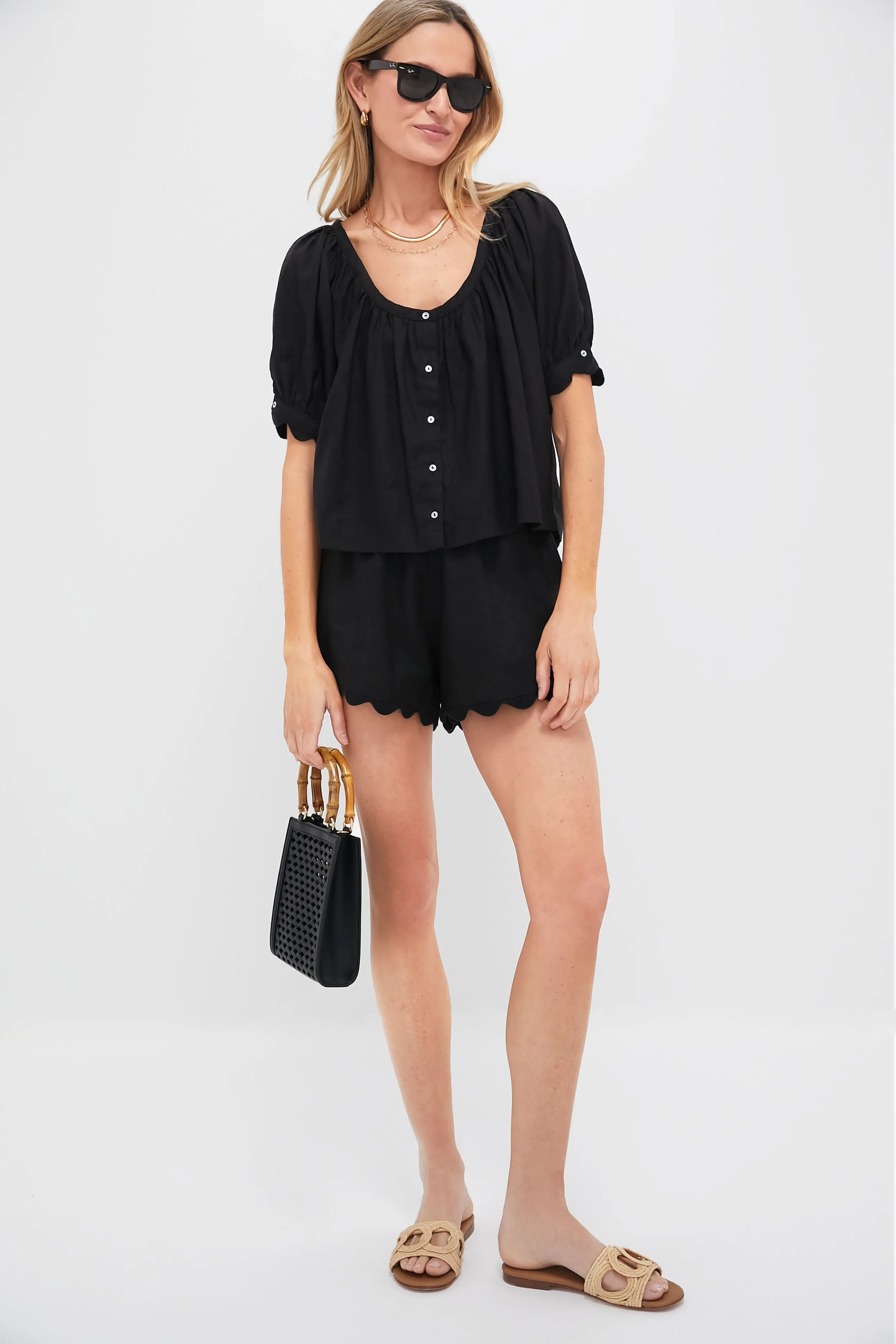 Black Linen Tully Top sold by Tuckernuck product image thumbnail 2