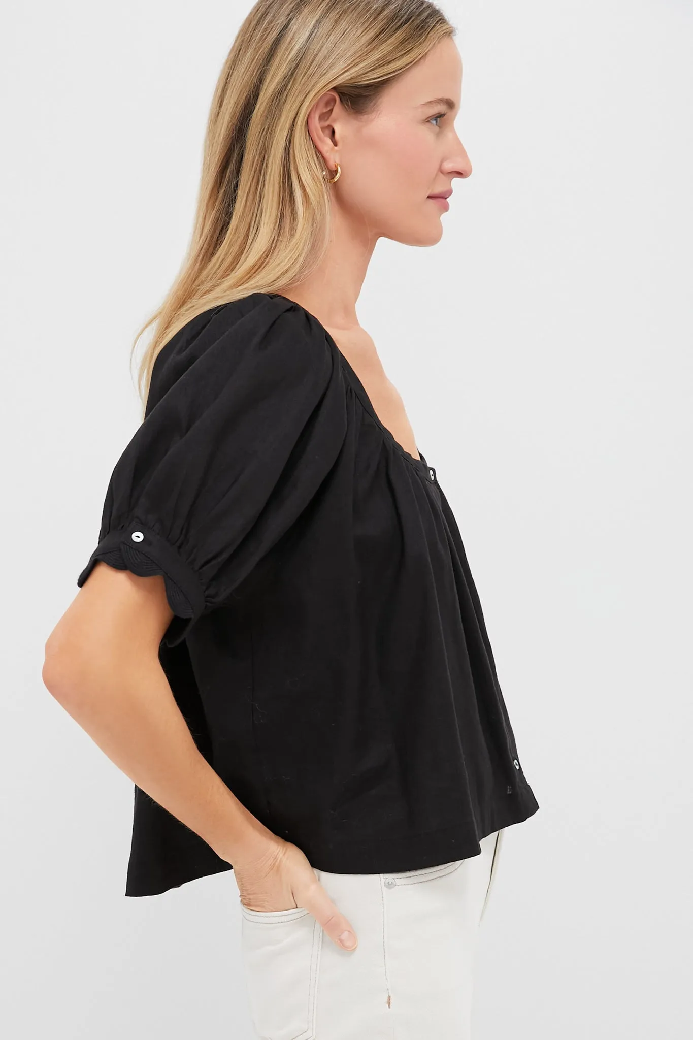 Black Linen Tully Top sold by Tuckernuck product image thumbnail 3