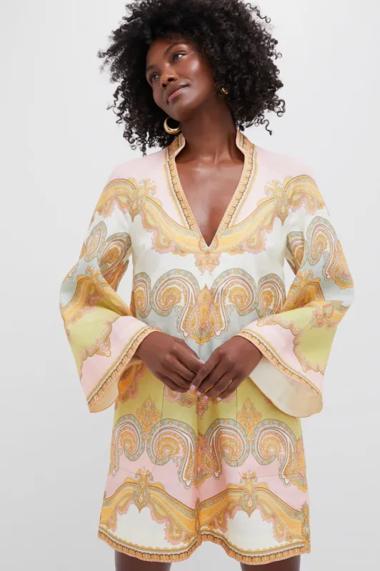 Gold Paisley Maxine Tunic Mini Dress sold by Tuckernuck