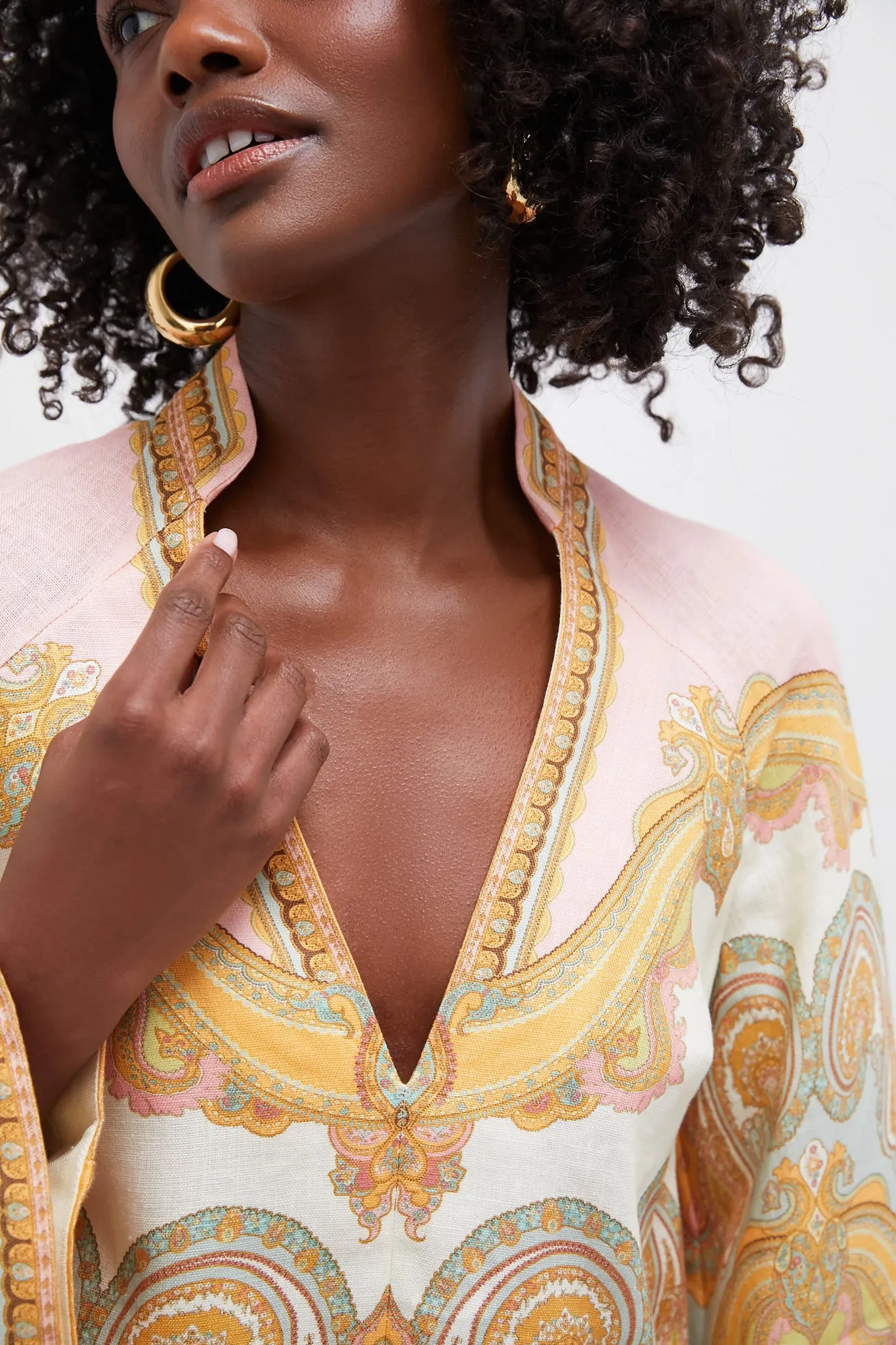 Gold Paisley Maxine Tunic Mini Dress sold by Tuckernuck product image thumbnail 5