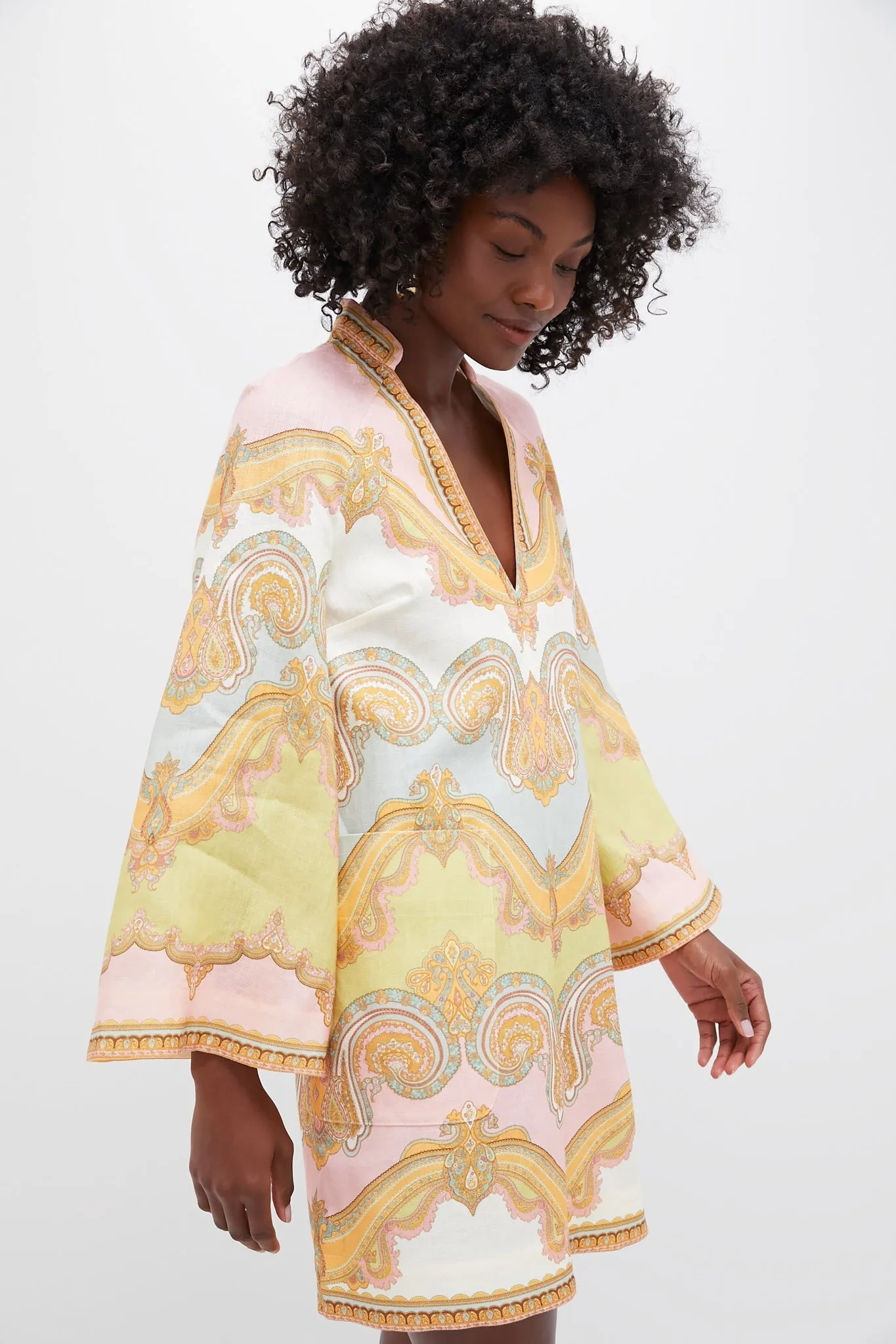 Gold Paisley Maxine Tunic Mini Dress sold by Tuckernuck product image thumbnail 3