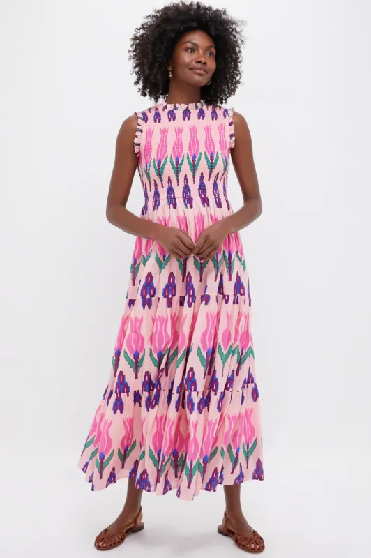 Exclusive Sumba Pink Sleeveless Smocked Maxi Dress sold by Tuckernuck