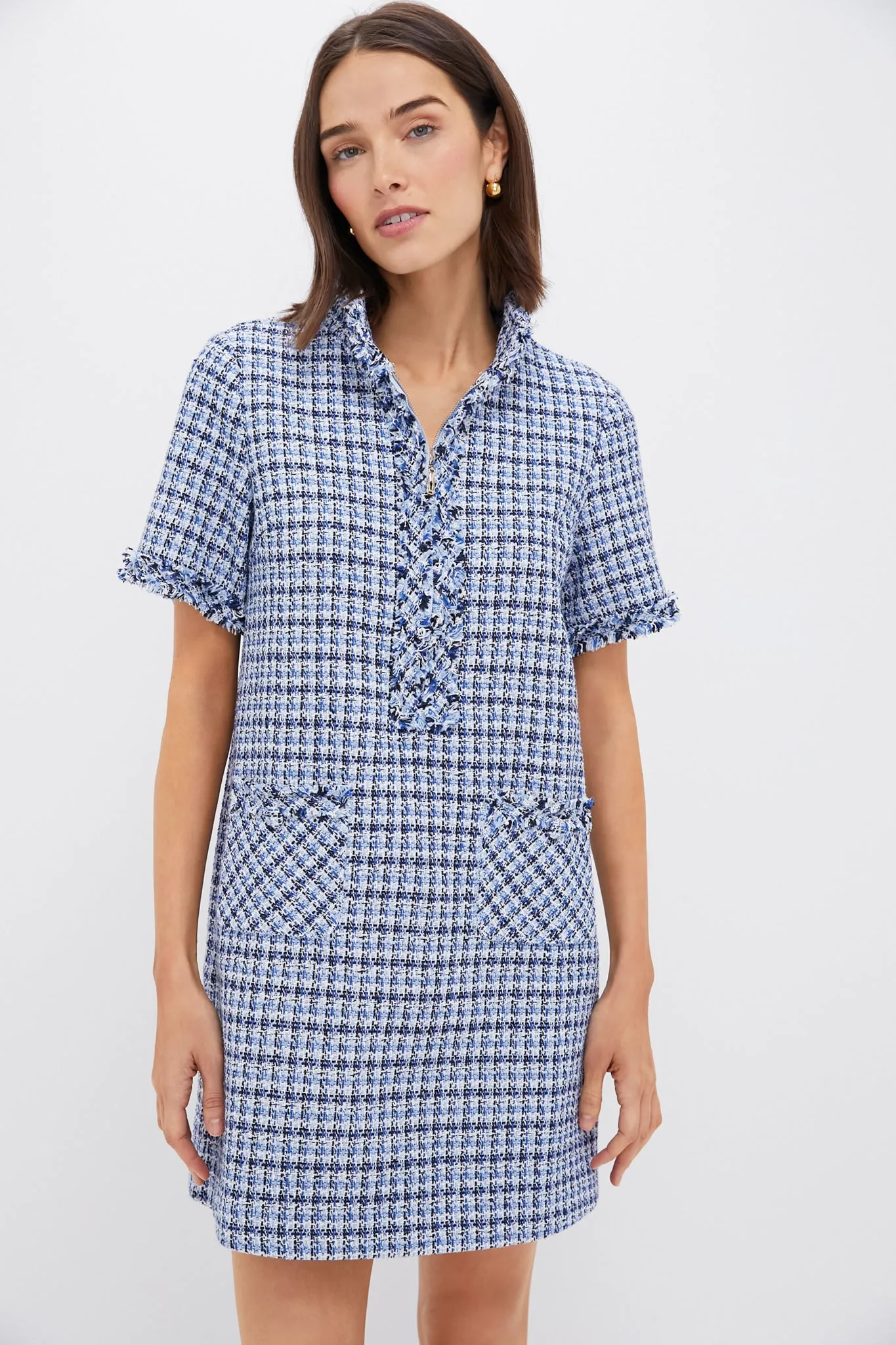 Blue Multi Tweed Ophelia Dress sold by Tuckernuck