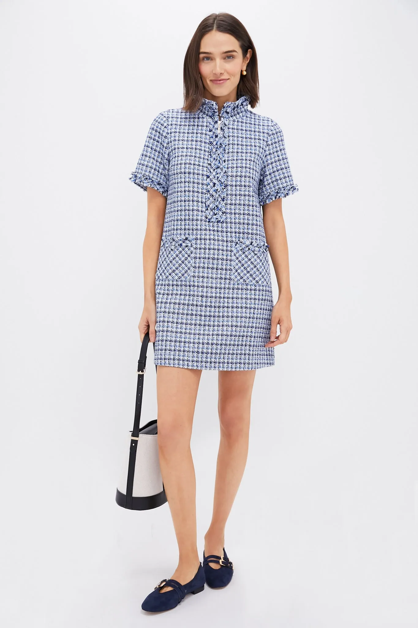 Blue Multi Tweed Ophelia Dress sold by Tuckernuck product image thumbnail 2