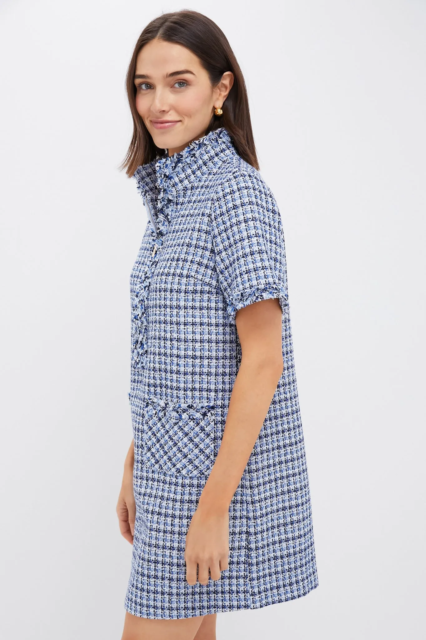 Blue Multi Tweed Ophelia Dress sold by Tuckernuck product image thumbnail 3