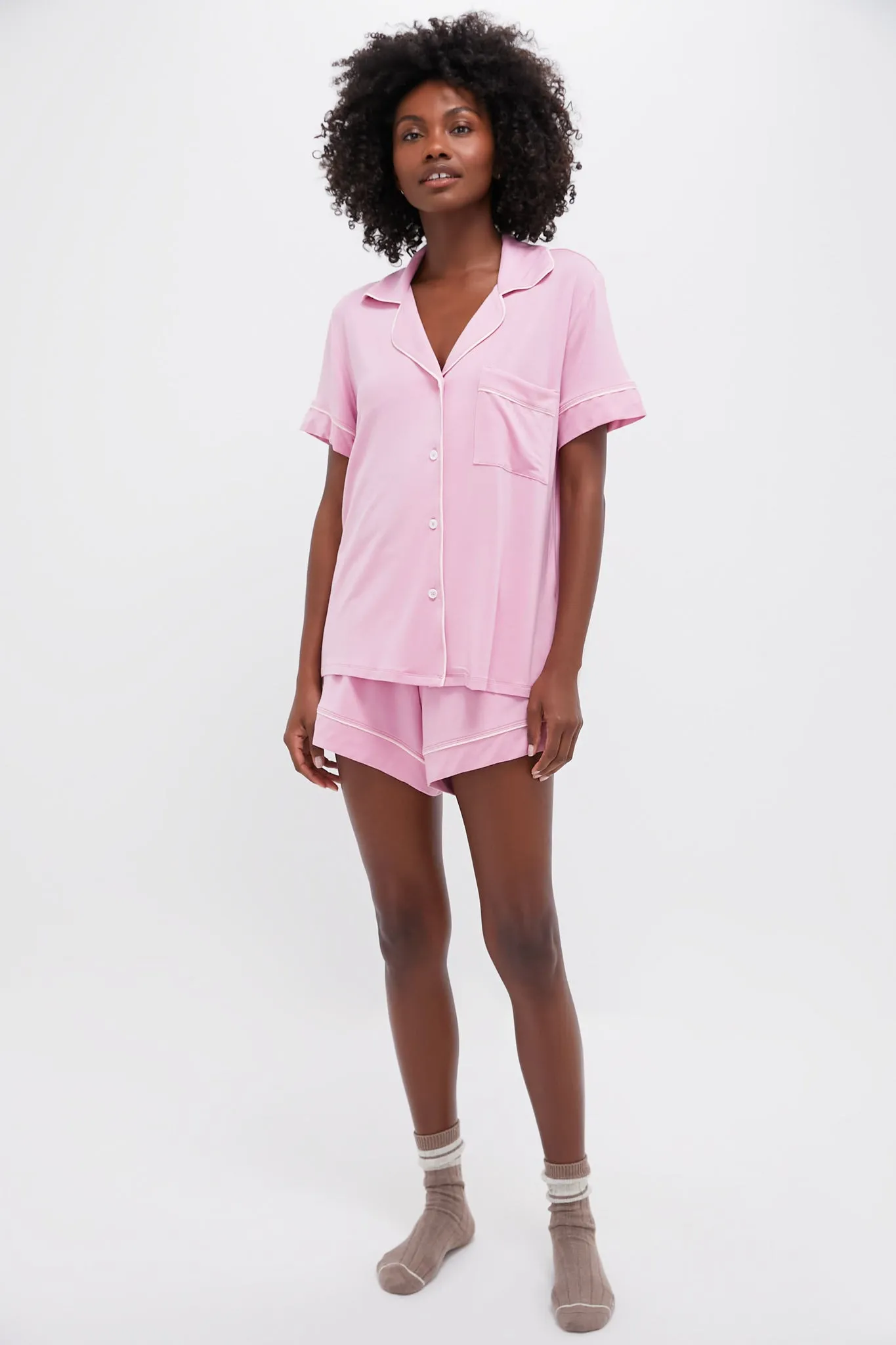Rose Quartz Petal Pink Gisele Short PJ Set sold by Tuckernuck product image thumbnail 2