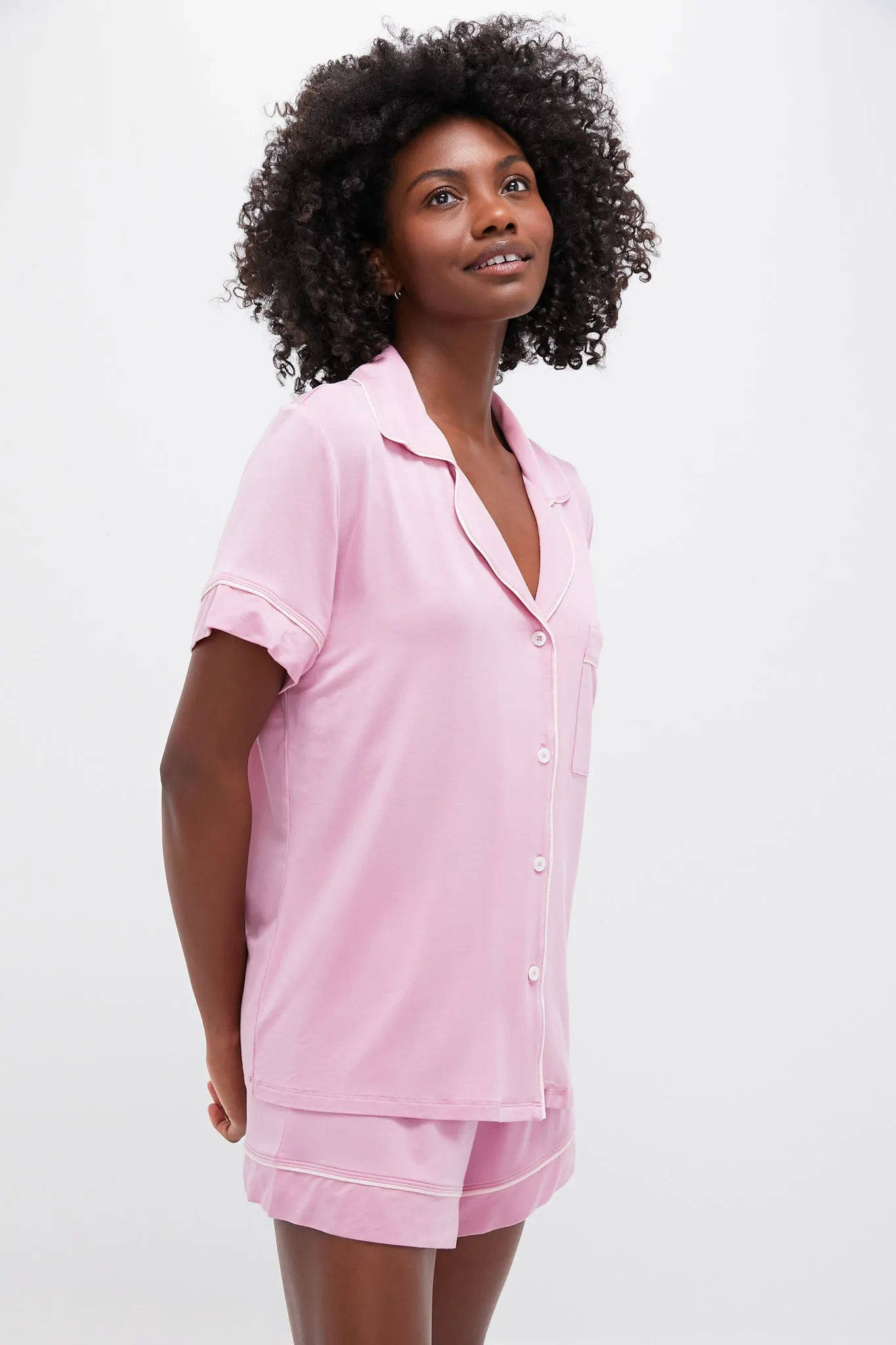 Rose Quartz Petal Pink Gisele Short PJ Set sold by Tuckernuck product image thumbnail 3