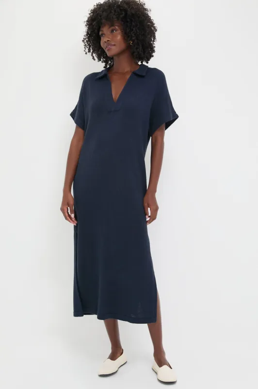 Navy Knit Maren Polo Dress made by Tuckernuck