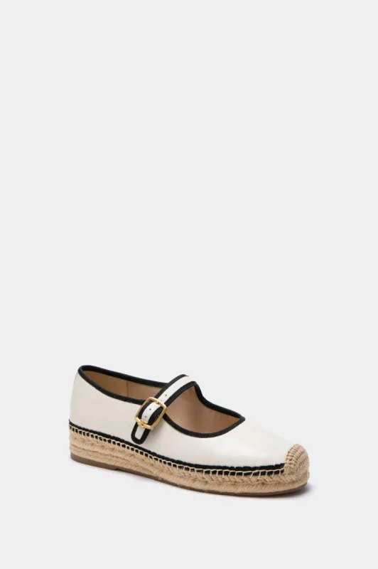 Modern Ivory and Black Mackie Mary Jane Espadrille sold by Tuckernuck