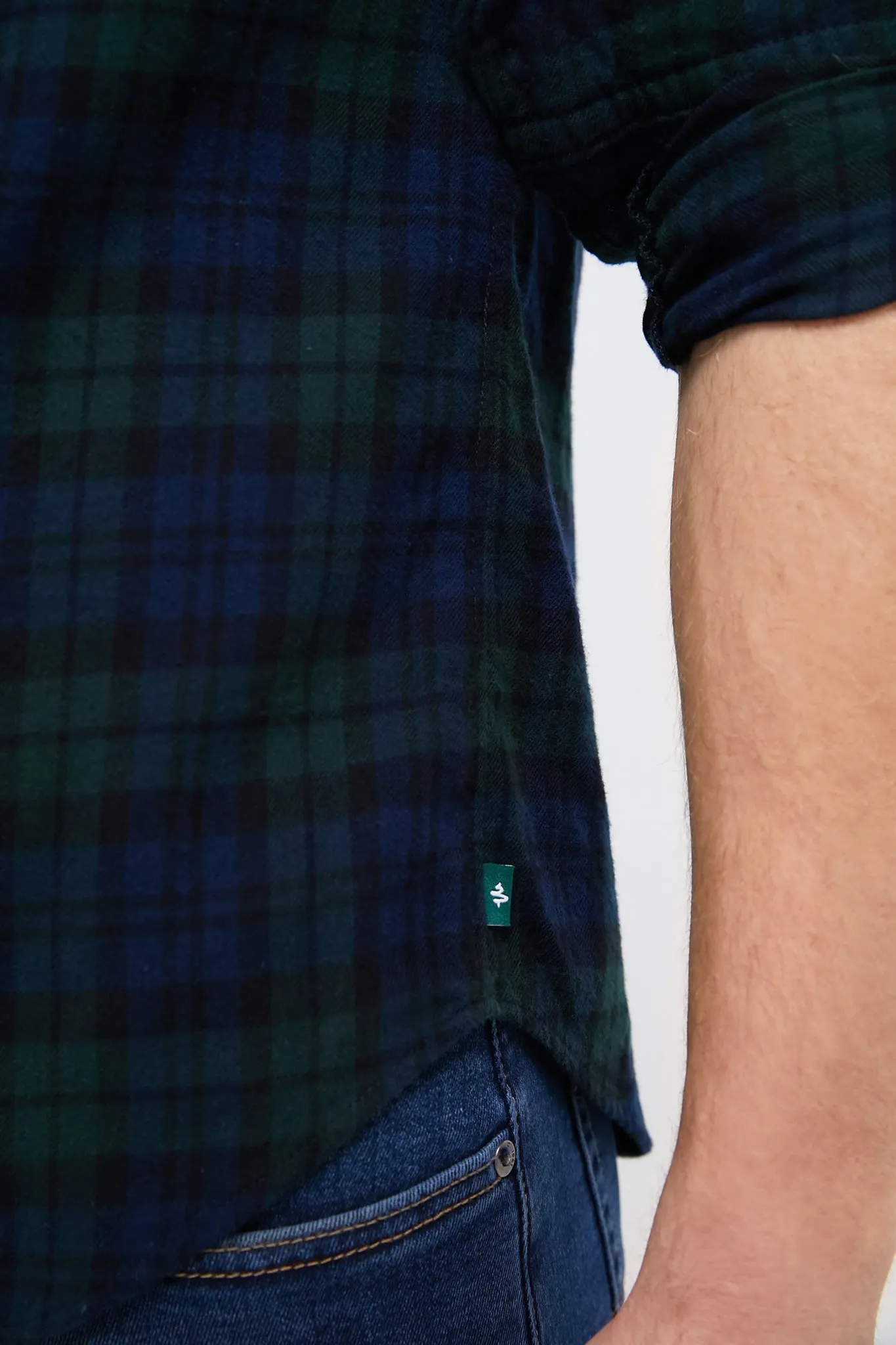 Navy Forest Plaid Washed Flannel sold by Tuckernuck product image thumbnail 5