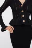 Black Knit Peplum Midi Dress sold by Tuckernuck
