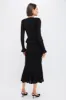 Black Knit Peplum Midi Dress sold by Tuckernuck