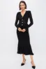 Black Knit Peplum Midi Dress sold by Tuckernuck