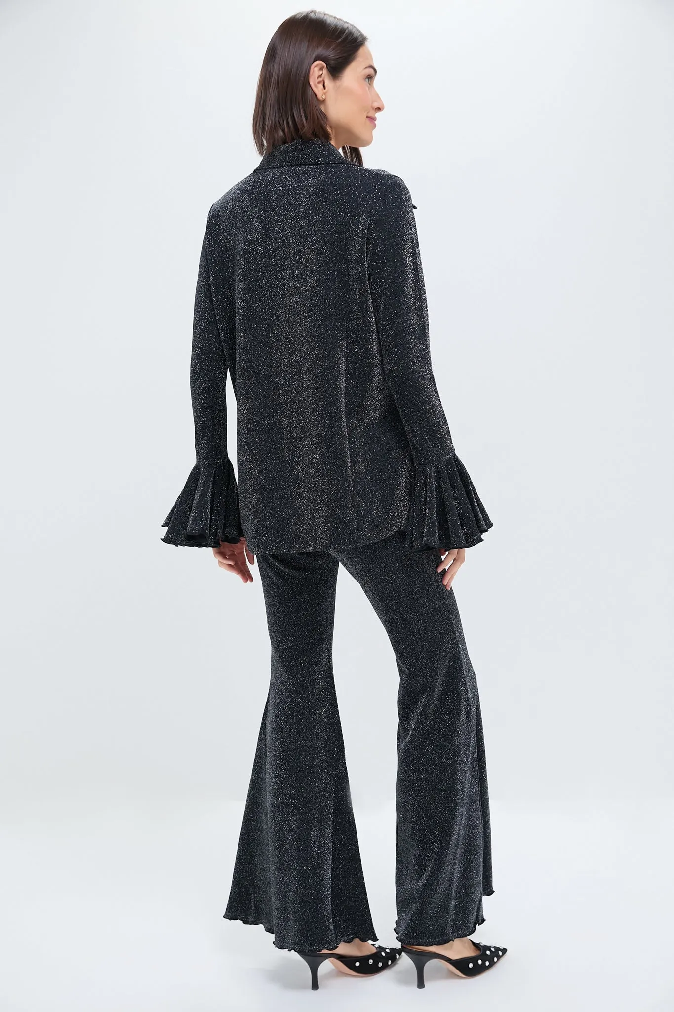 Black Cosmos Lurex Lounge Suit with Pants sold by Tuckernuck product image thumbnail 4