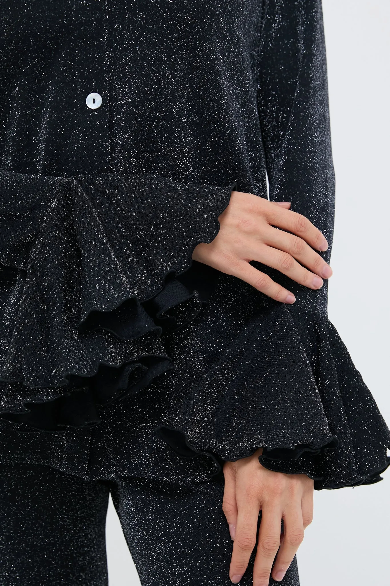 Black Cosmos Lurex Lounge Suit with Pants sold by Tuckernuck product image thumbnail 5