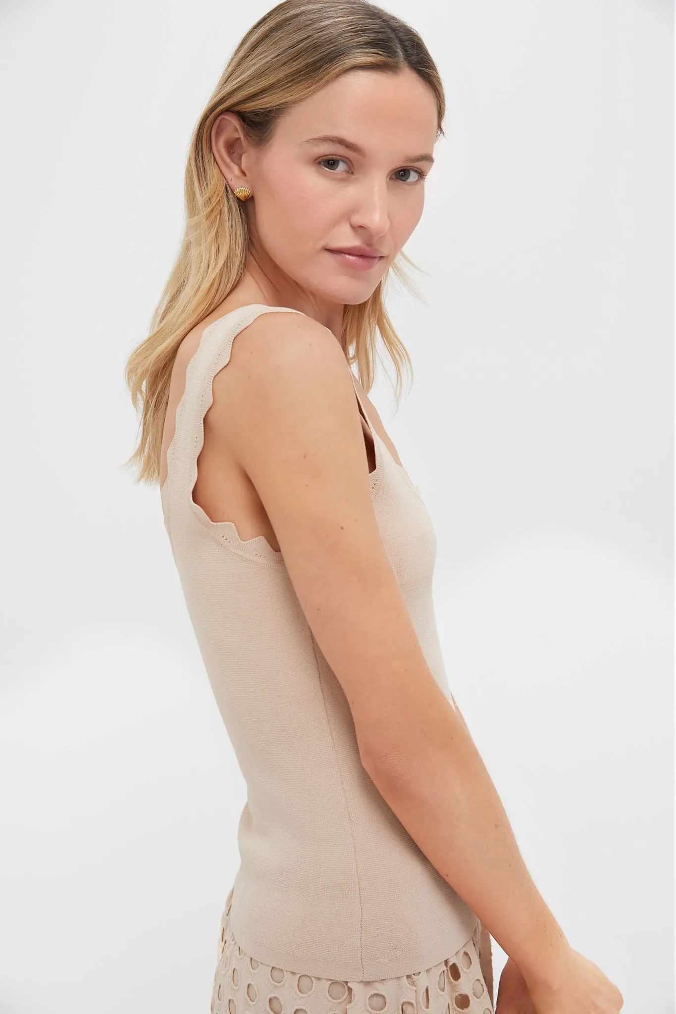 Tan Ric Rac Compression Tank sold by Tuckernuck product image thumbnail 3