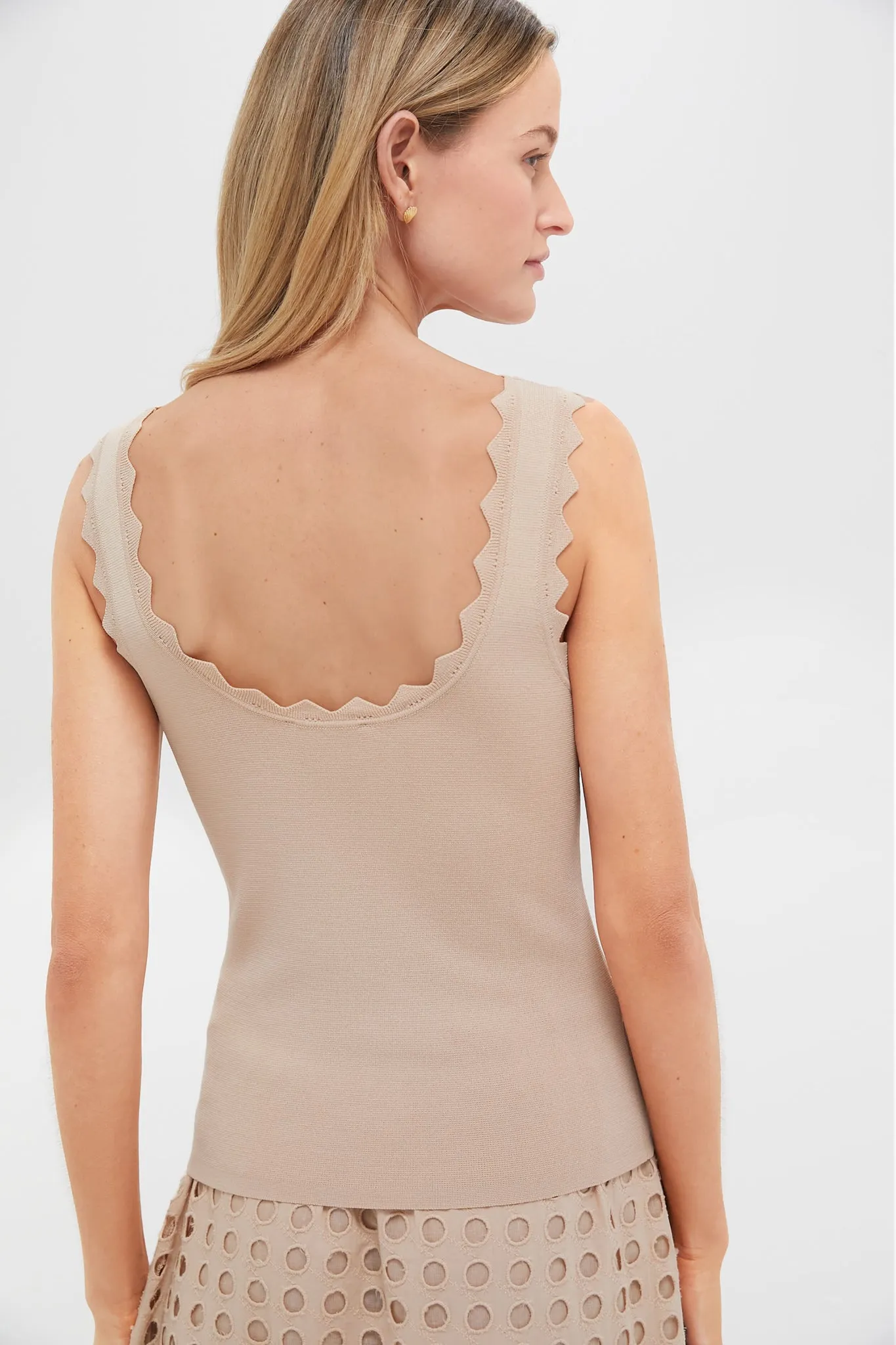 Tan Ric Rac Compression Tank sold by Tuckernuck product image thumbnail 4