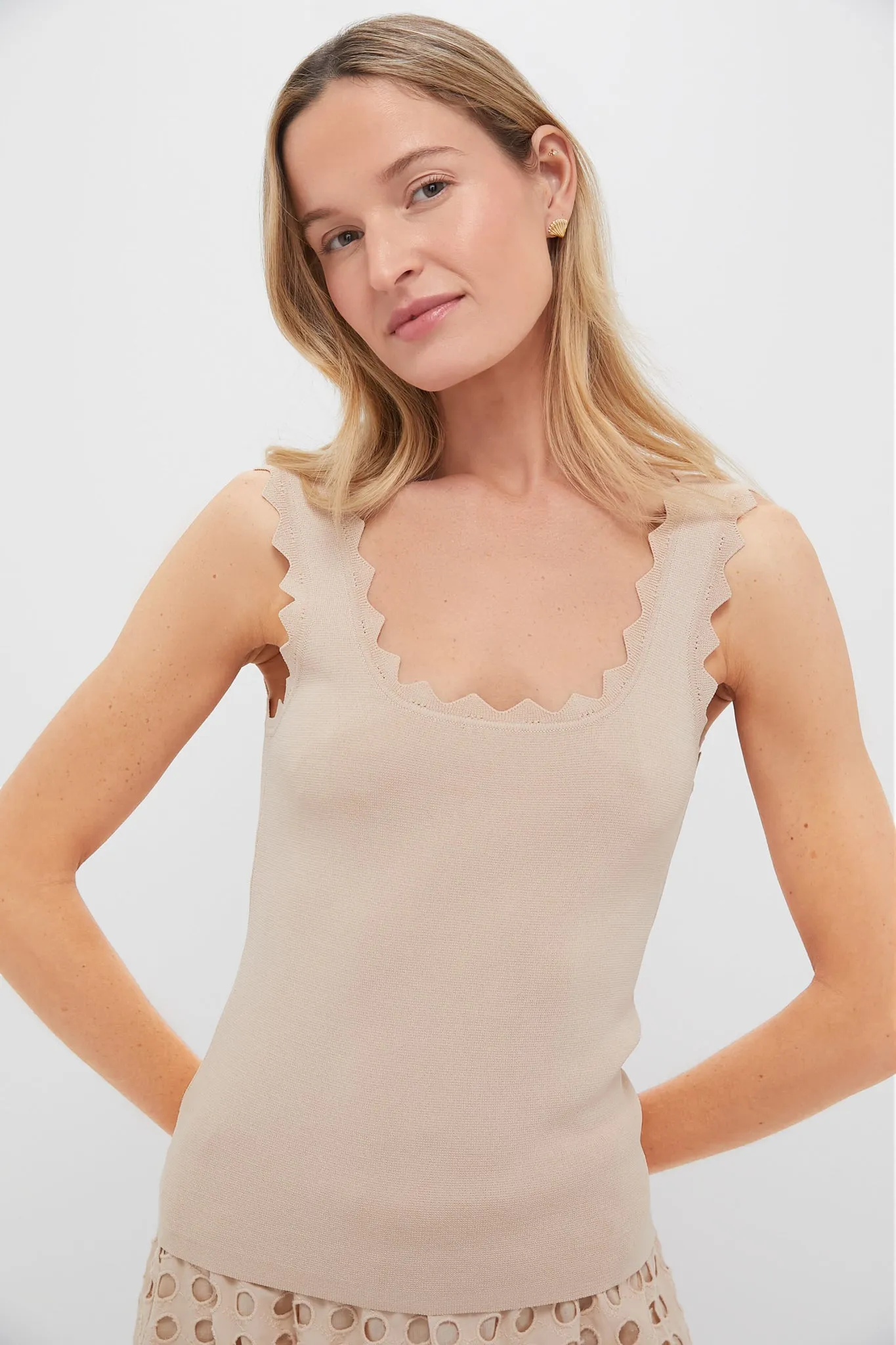 Tan Ric Rac Compression Tank sold by Tuckernuck