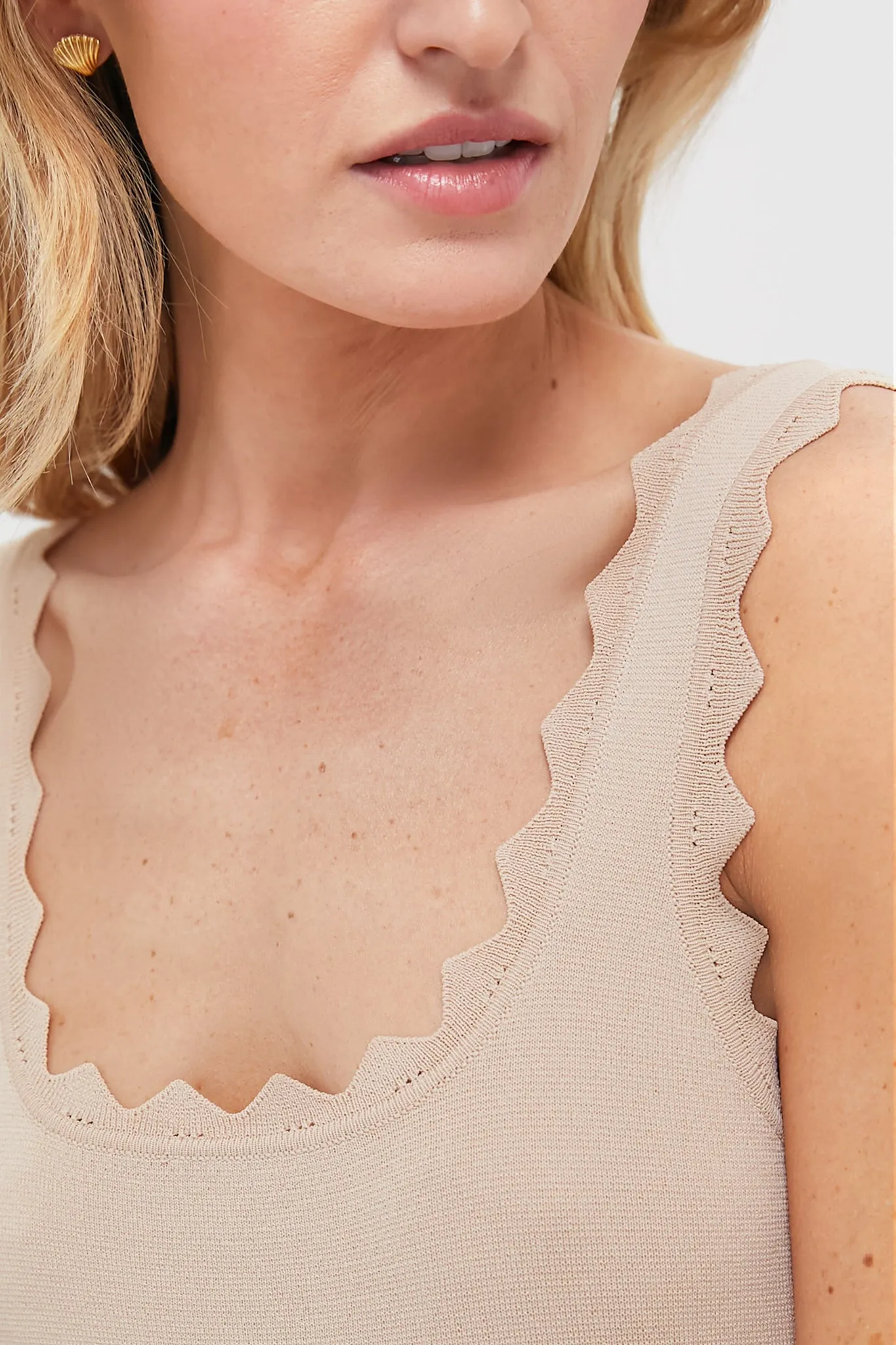 Tan Ric Rac Compression Tank sold by Tuckernuck product image thumbnail 5