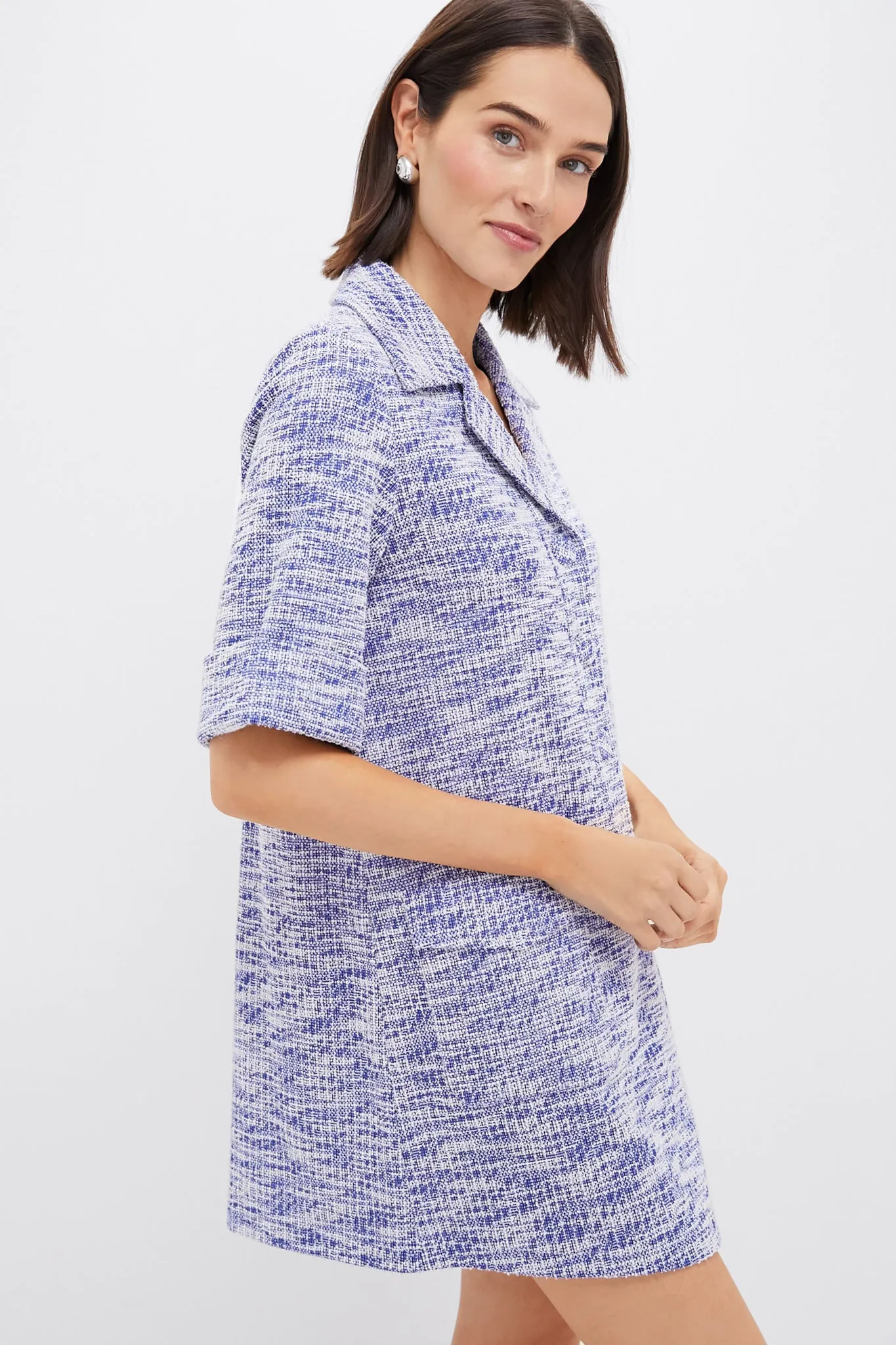 Heathered Blue Tweed Claire Dress sold by Tuckernuck product image thumbnail 3