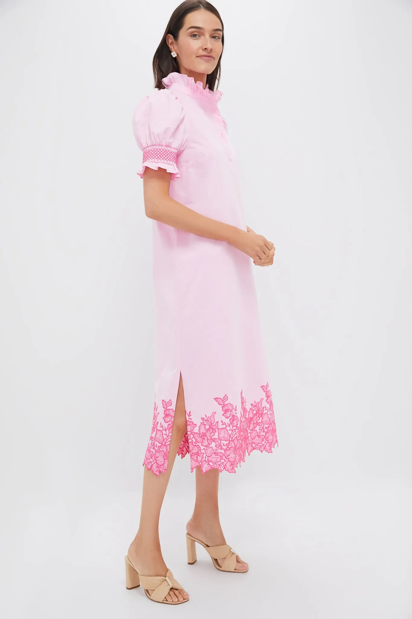 Pink Embroidery Eliza Midi Dress sold by Tuckernuck product image thumbnail 3