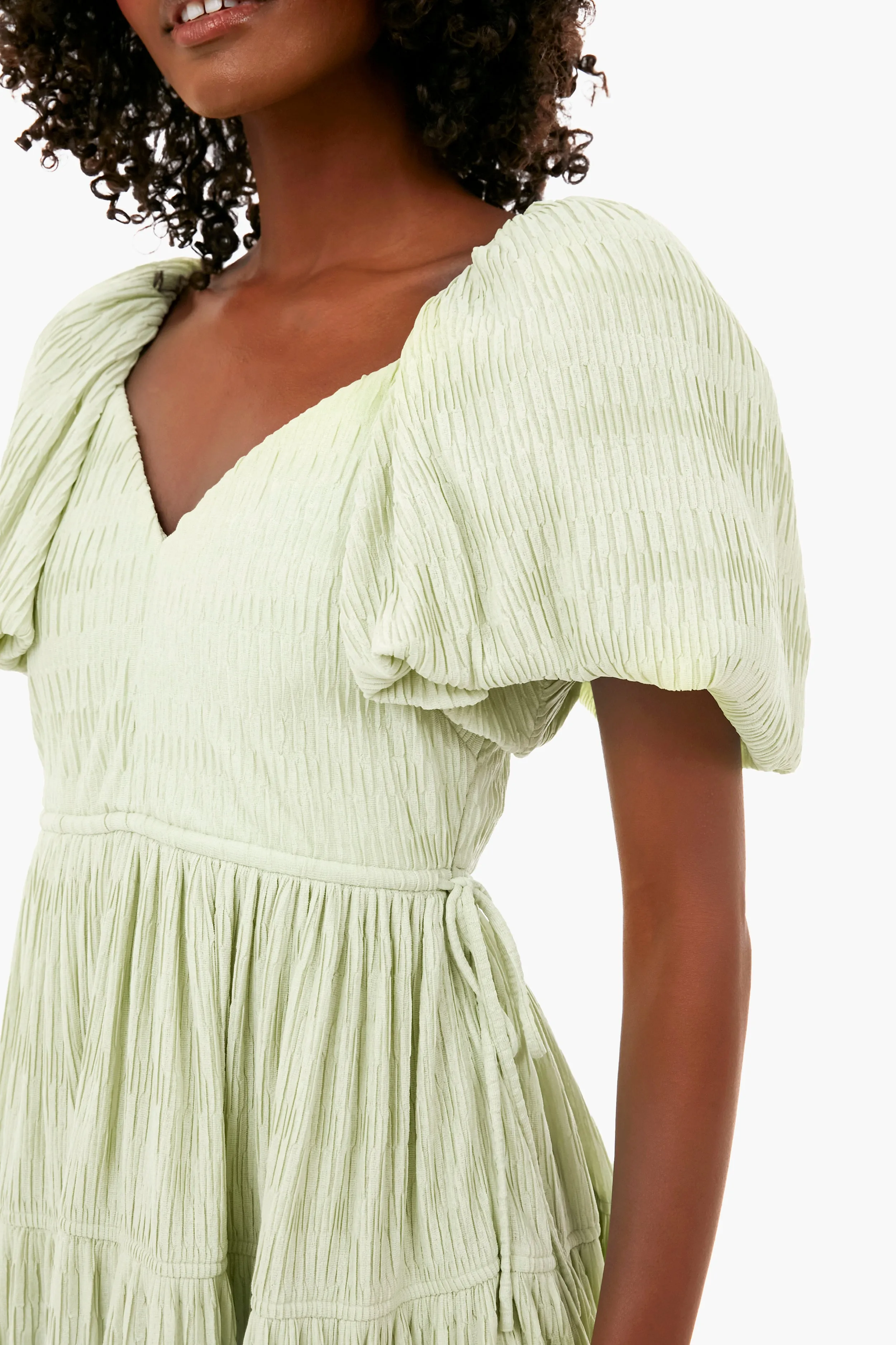 Pear Cadence Variegated Plisse Mini Dress sold by Tuckernuck product image thumbnail 5