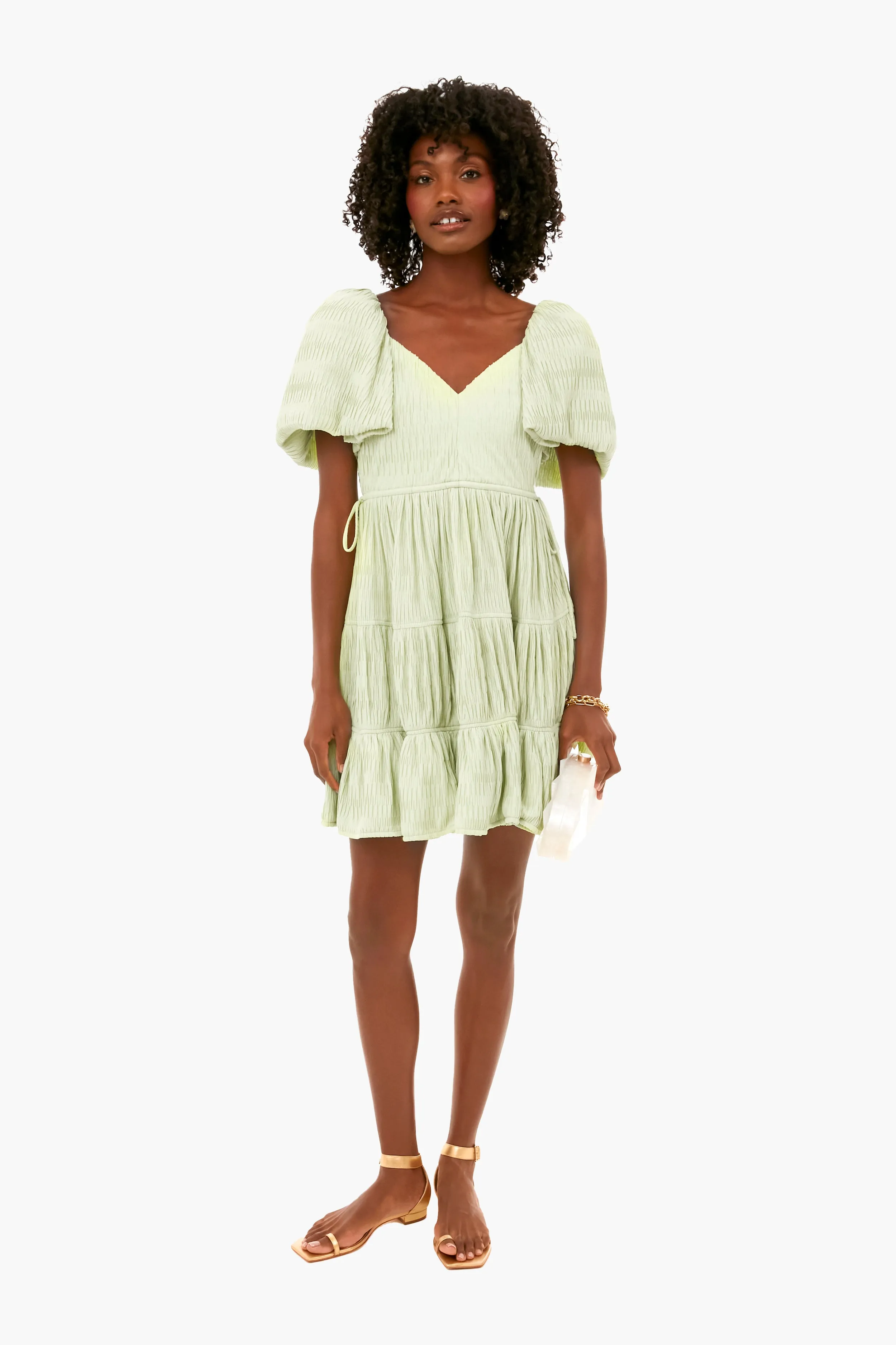 Pear Cadence Variegated Plisse Mini Dress sold by Tuckernuck product image thumbnail 2