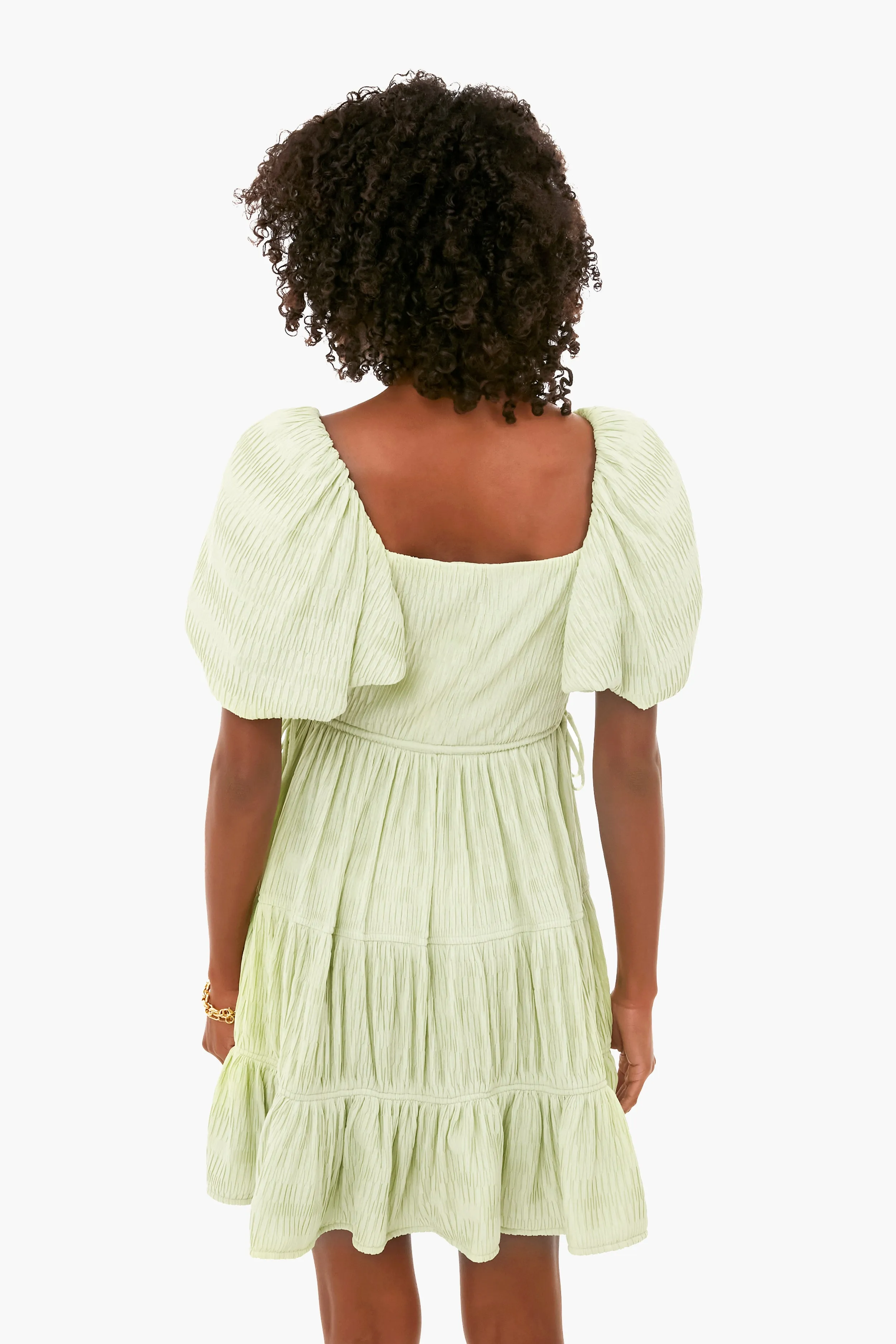 Pear Cadence Variegated Plisse Mini Dress sold by Tuckernuck product image thumbnail 4