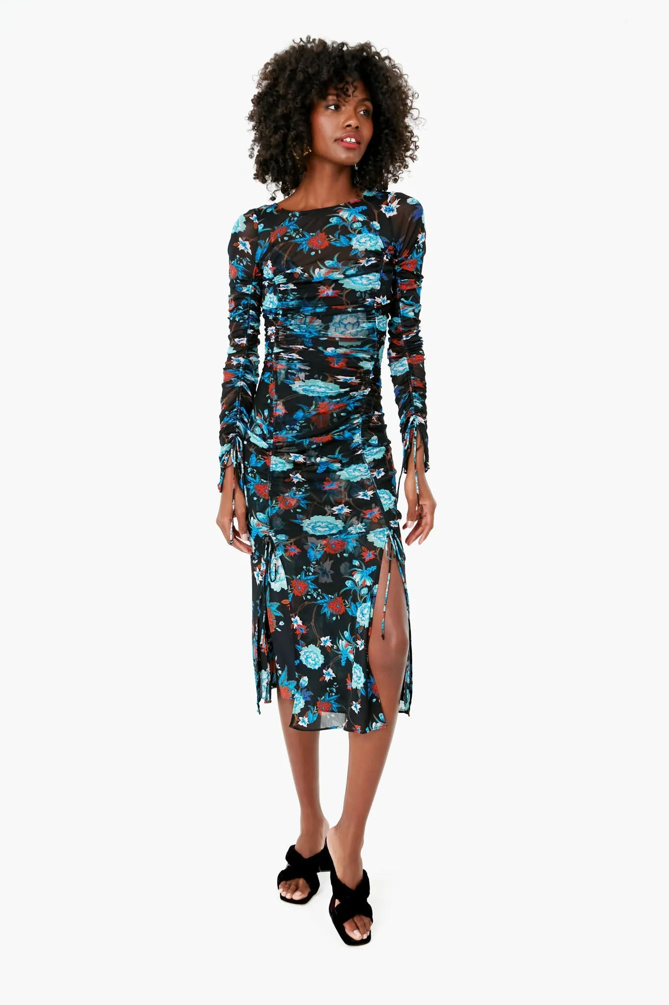 October Floral Medium Black Corinne Dress sold by Tuckernuck