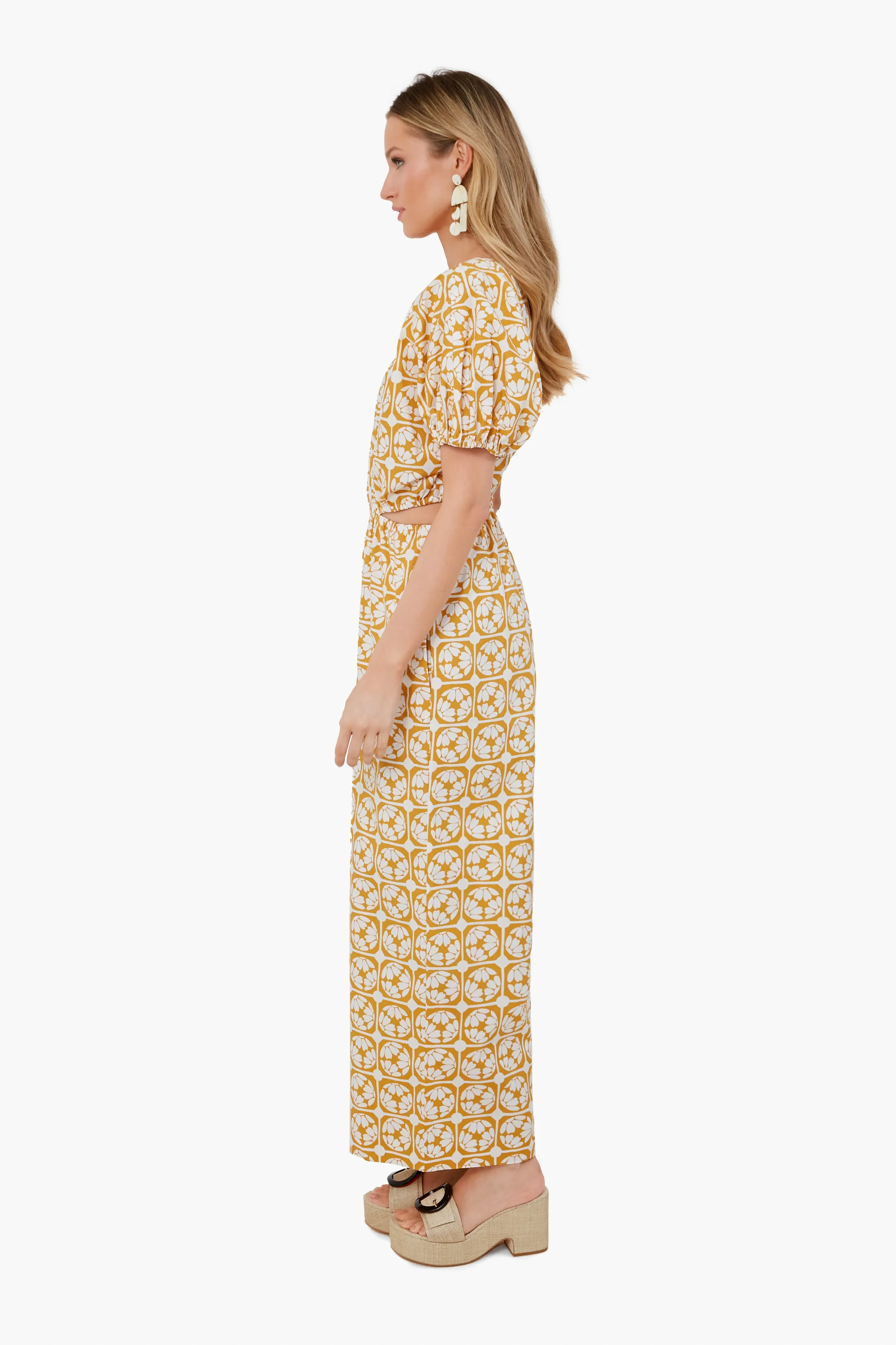 Lattice Fleur Honey Poplin Jumpsuit sold by Tuckernuck product image thumbnail 3