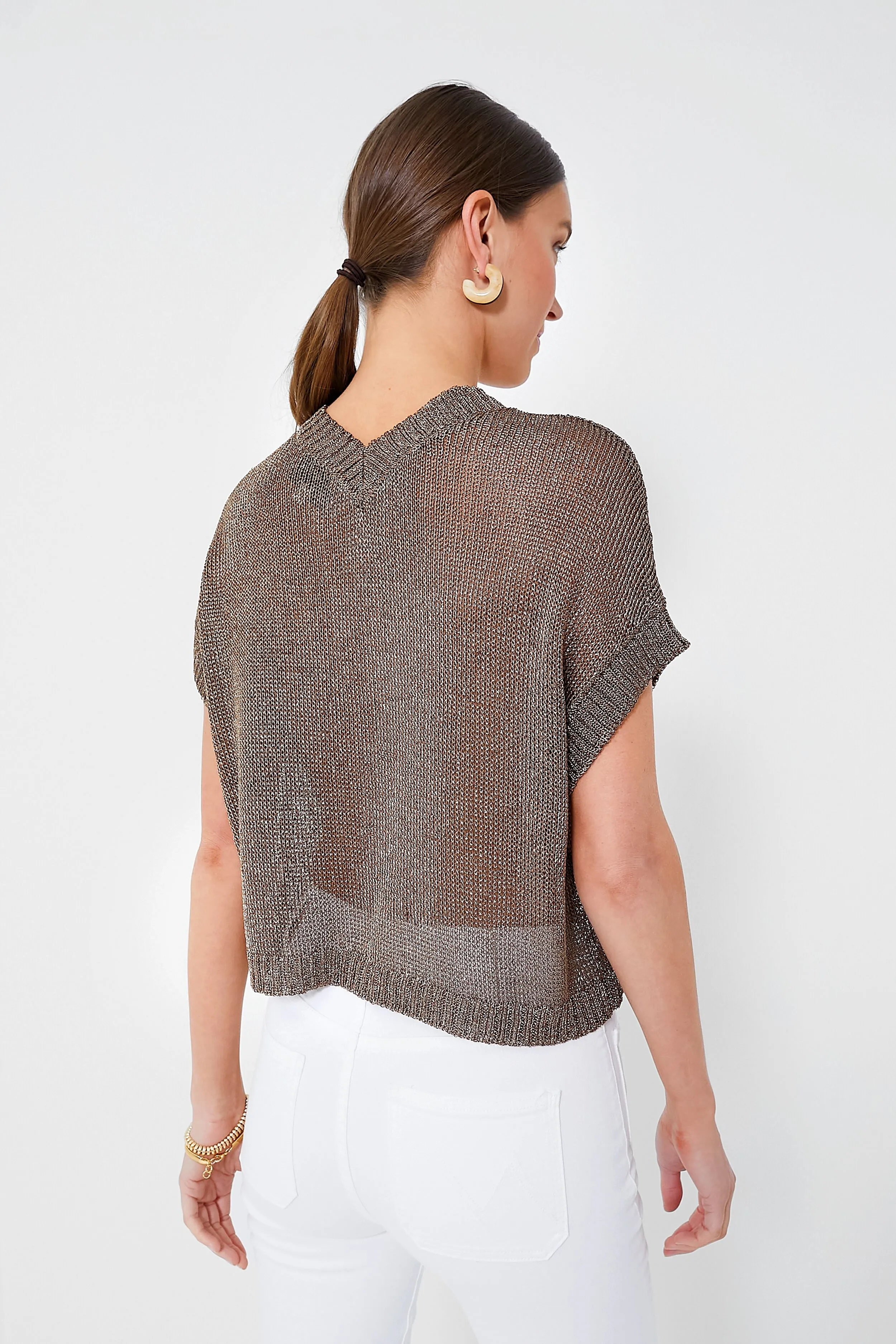 Bronze Metallic Knit Indie Top sold by Tuckernuck product image thumbnail 4