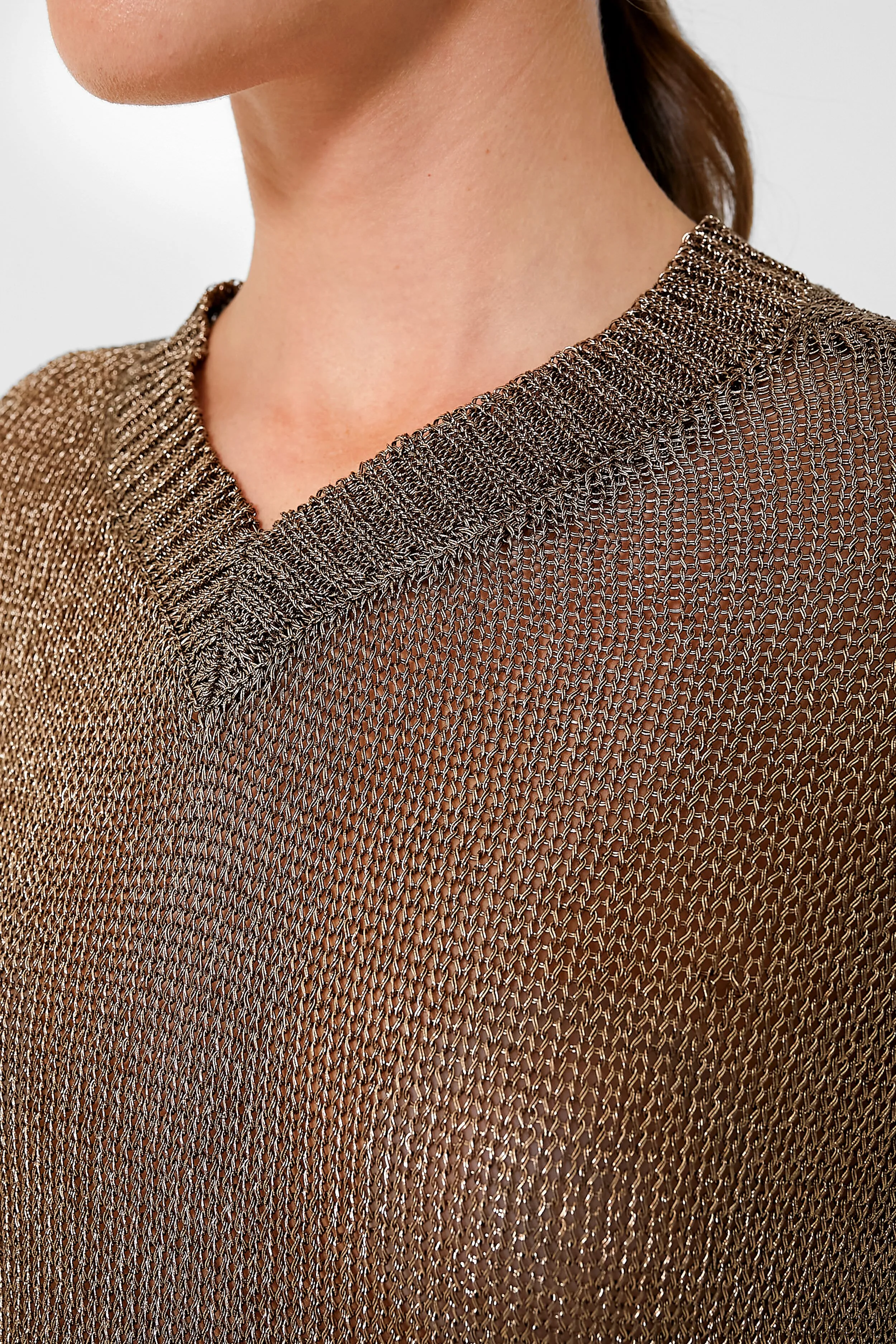 Bronze Metallic Knit Indie Top sold by Tuckernuck product image thumbnail 5