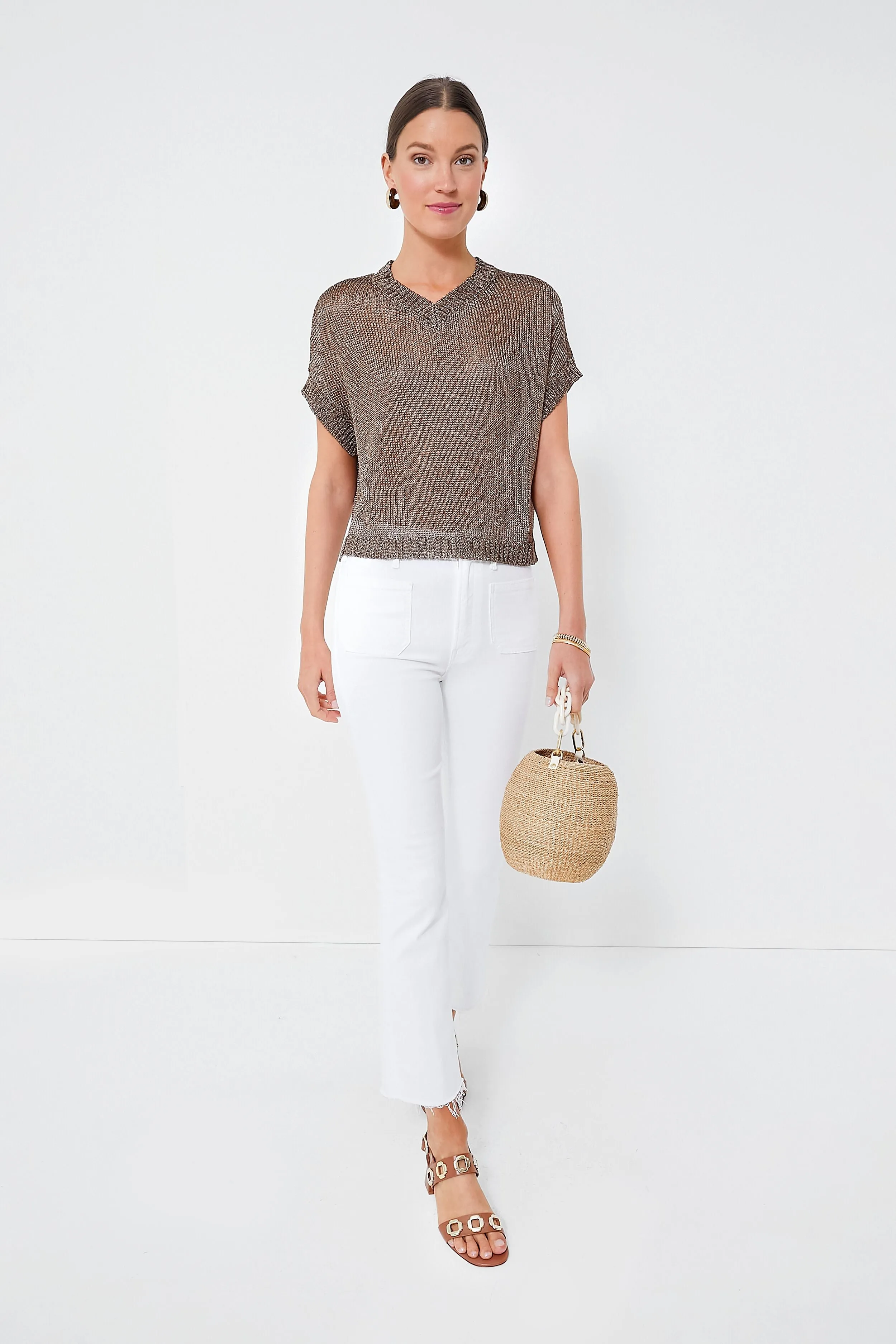 Bronze Metallic Knit Indie Top sold by Tuckernuck product image thumbnail 2