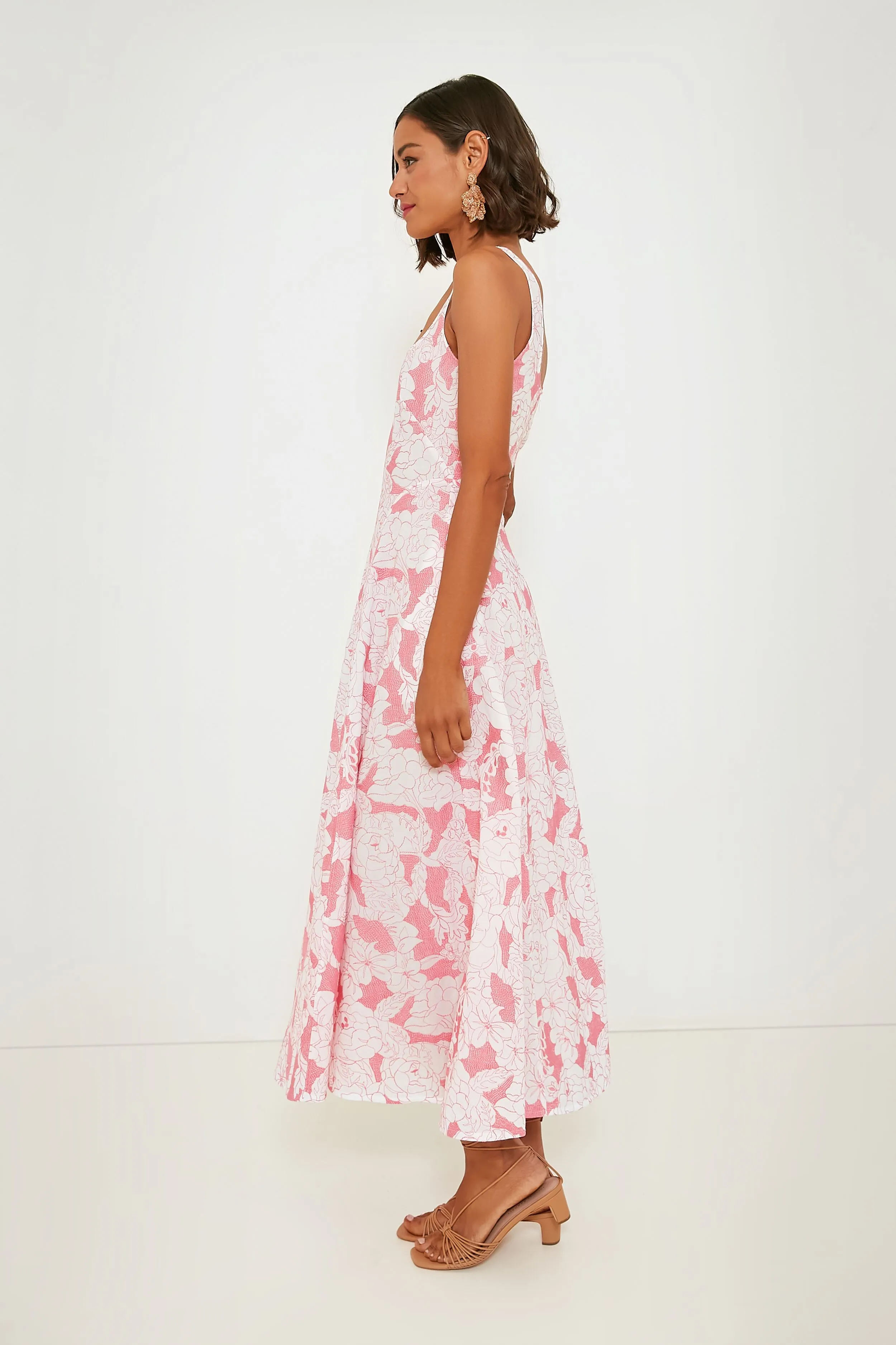 Pink and White Embroidered Ava Dress sold by Tuckernuck product image thumbnail 3