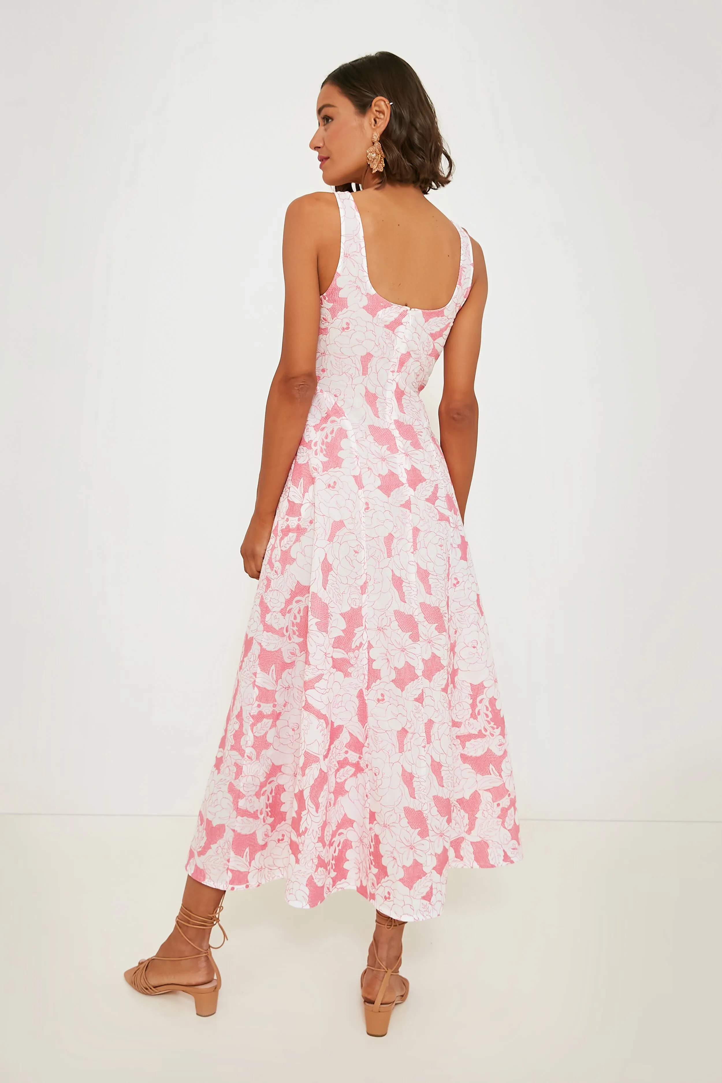 Pink and White Embroidered Ava Dress sold by Tuckernuck product image thumbnail 4