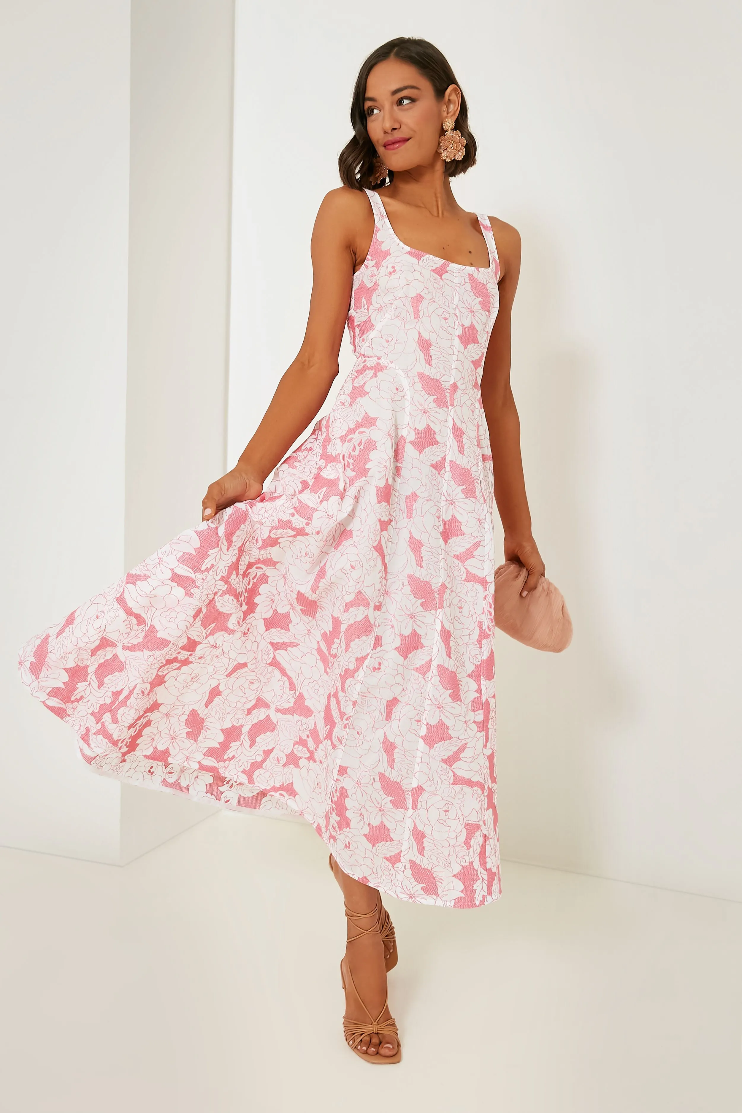 Pink and White Embroidered Ava Dress sold by Tuckernuck product image thumbnail 2