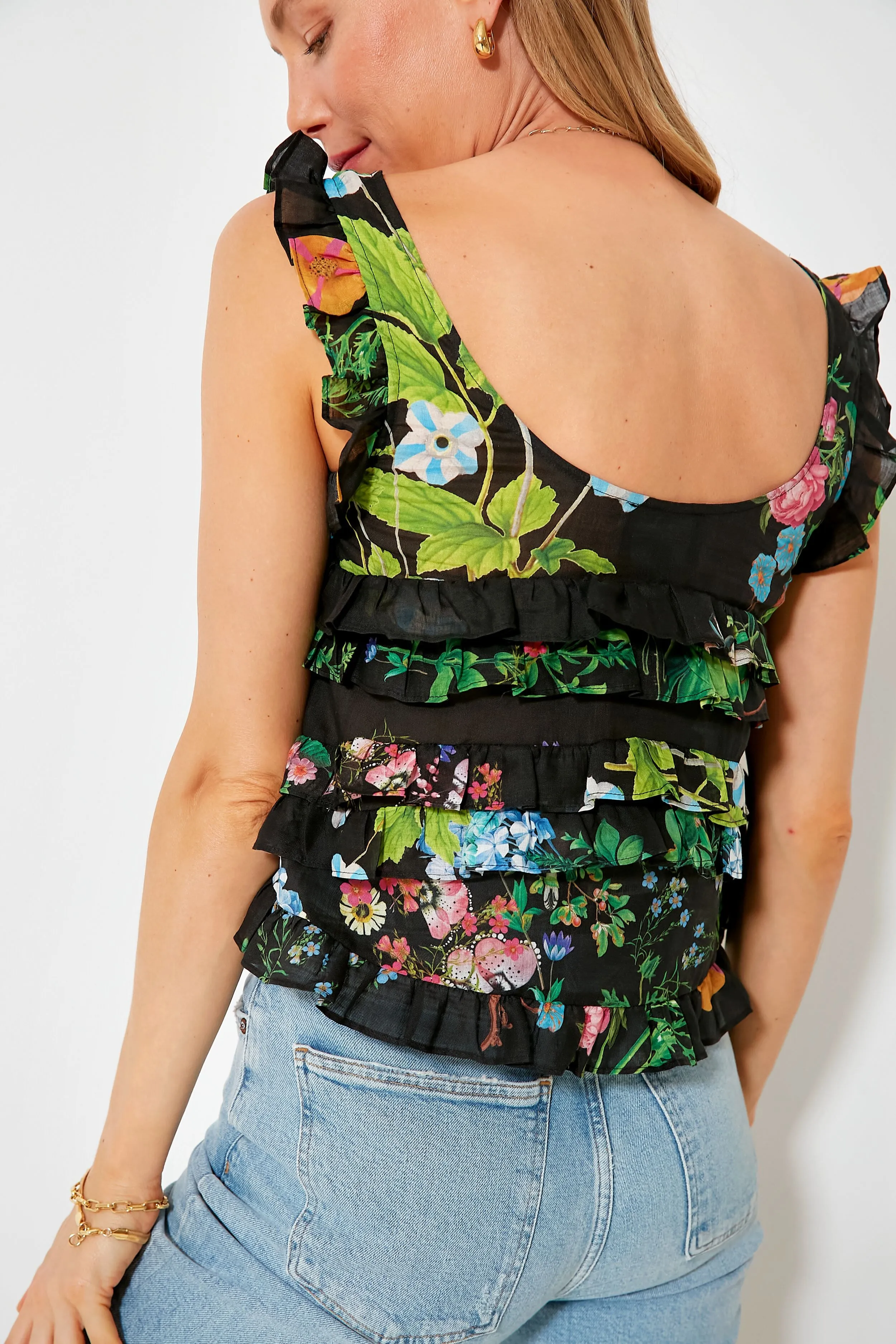 Black Ruffle Tank Blouse sold by Tuckernuck product image thumbnail 5