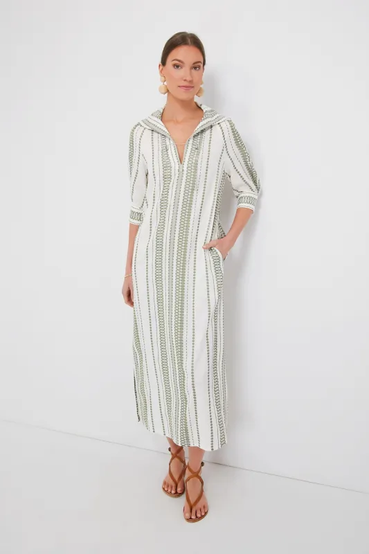 Ivory and Green Aiolos Maxi Dress sold by Tuckernuck