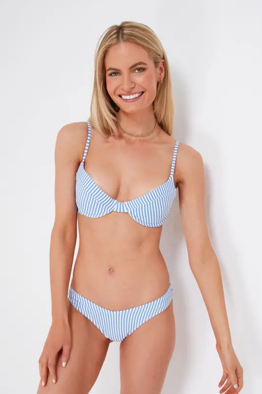 Blue Jean and White Vintage Demi Top sold by Tuckernuck