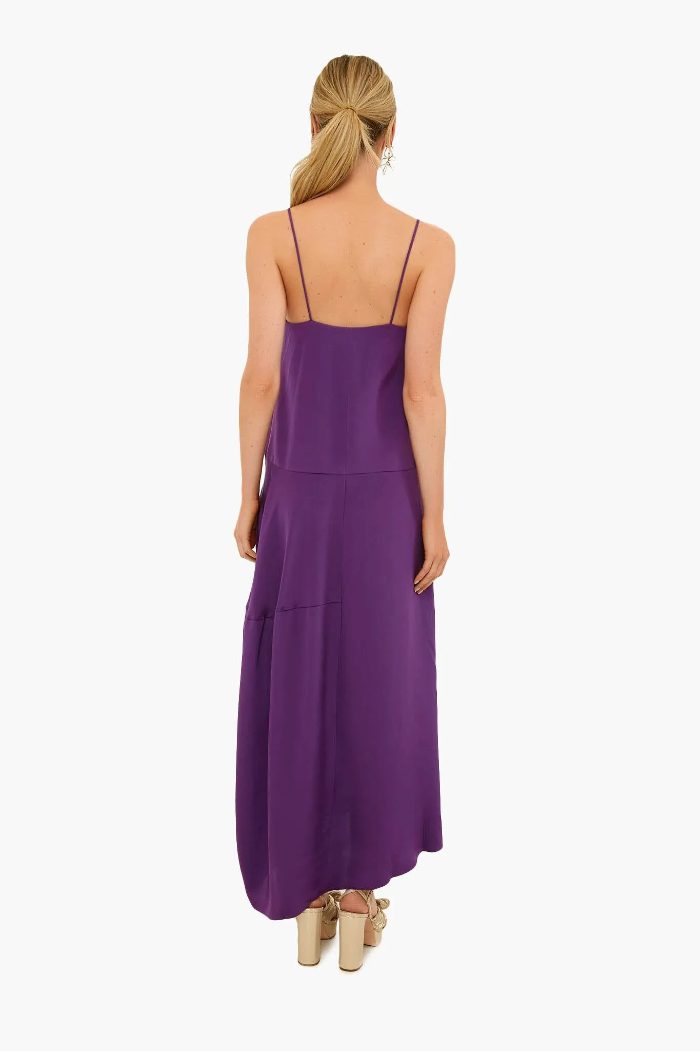 Purple Silk Balloon Skirt Dress sold by Tuckernuck product image thumbnail 4