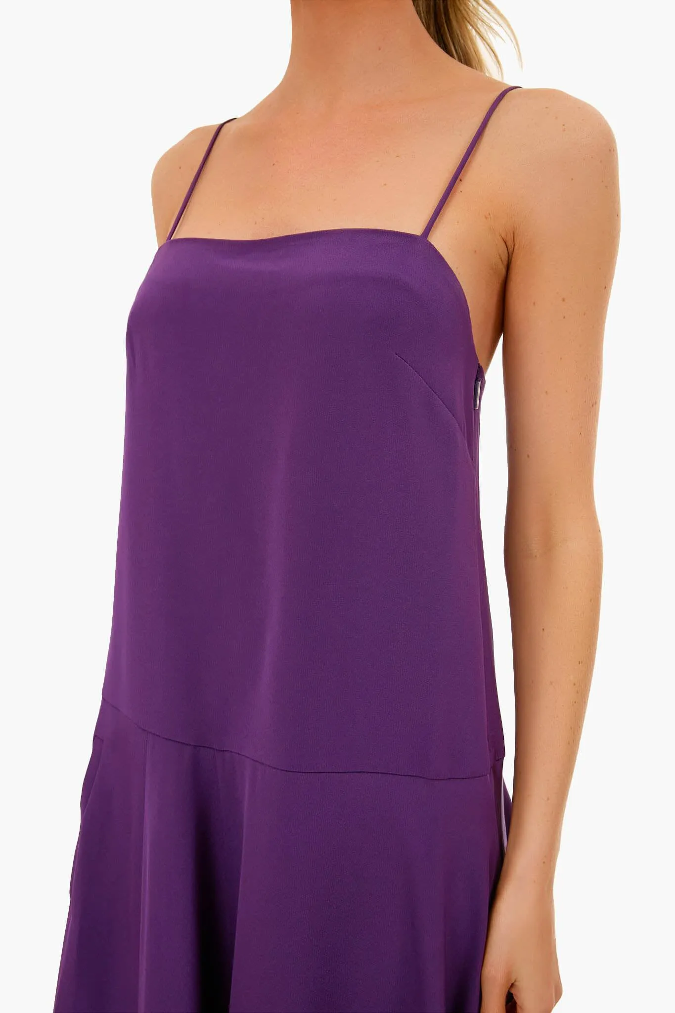 Purple Silk Balloon Skirt Dress sold by Tuckernuck product image thumbnail 5