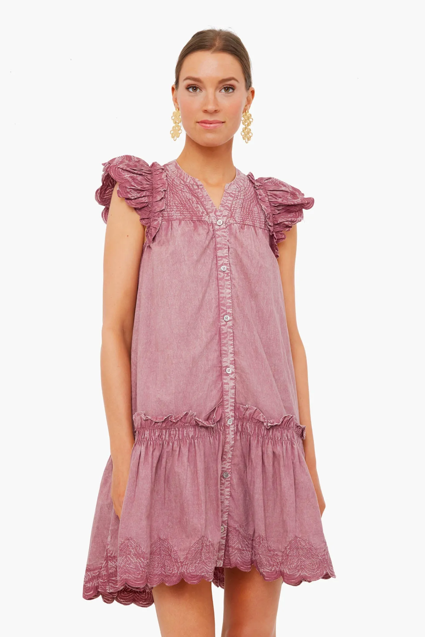 Rose Heidi Heart Quilted Petal Sleeve Tiered Tunic sold by Tuckernuck product image thumbnail 2