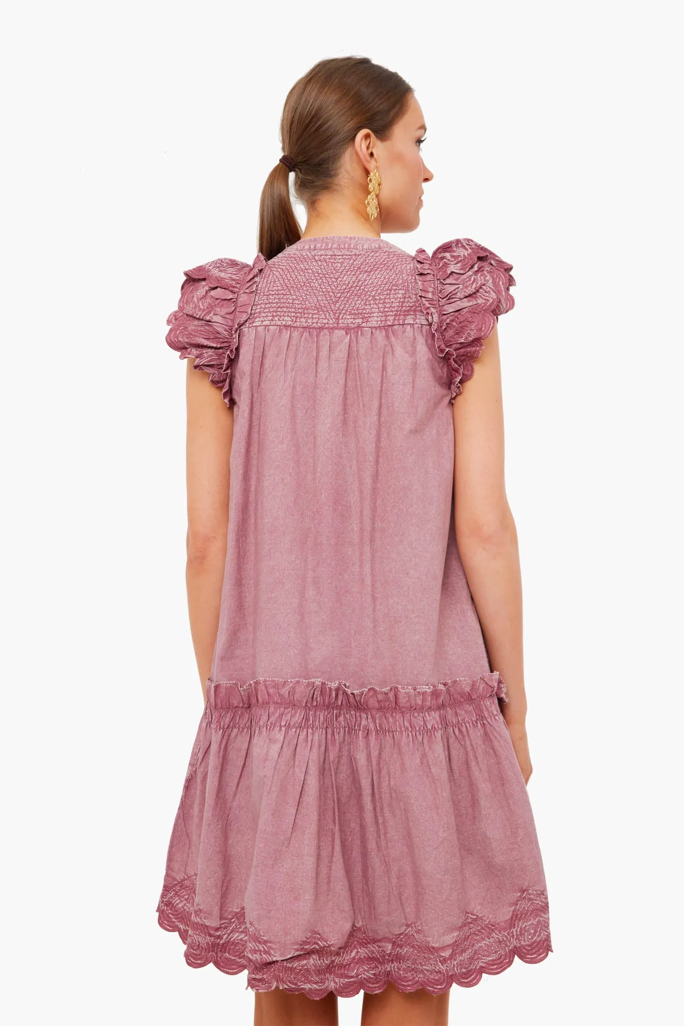 Rose Heidi Heart Quilted Petal Sleeve Tiered Tunic sold by Tuckernuck product image thumbnail 4