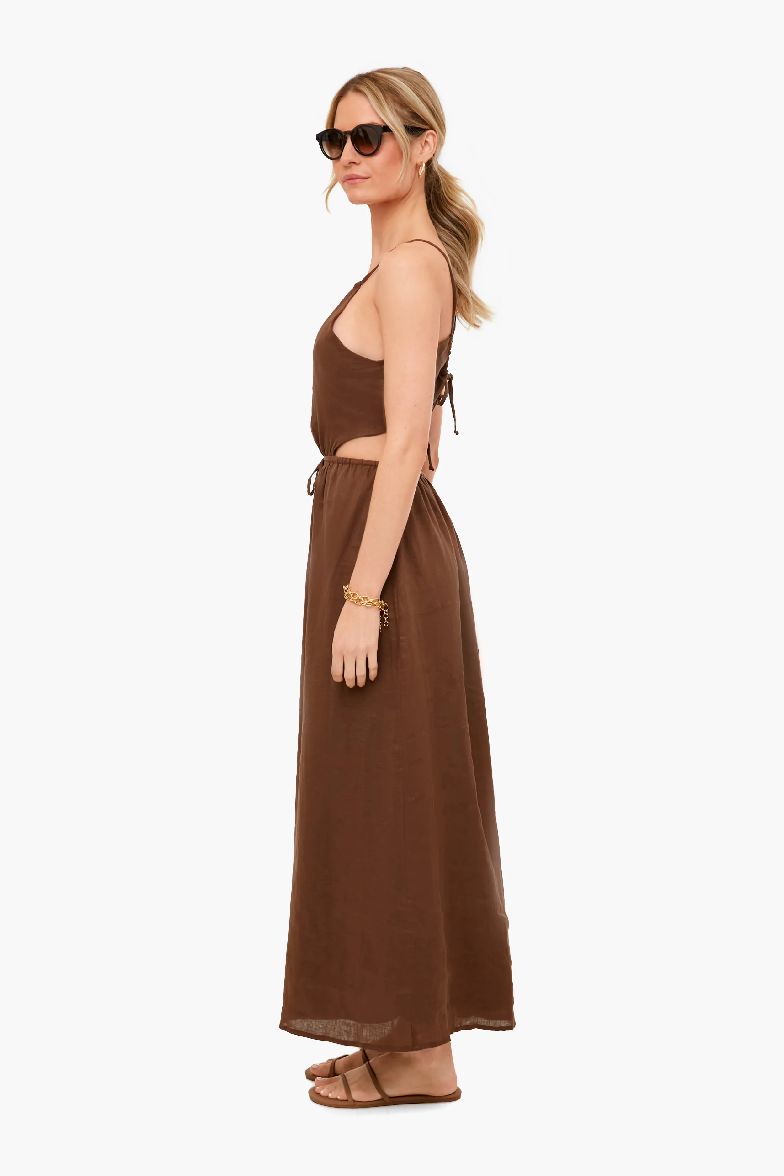 Chocolate La Piedra Maxi Dress sold by Tuckernuck product image thumbnail 3