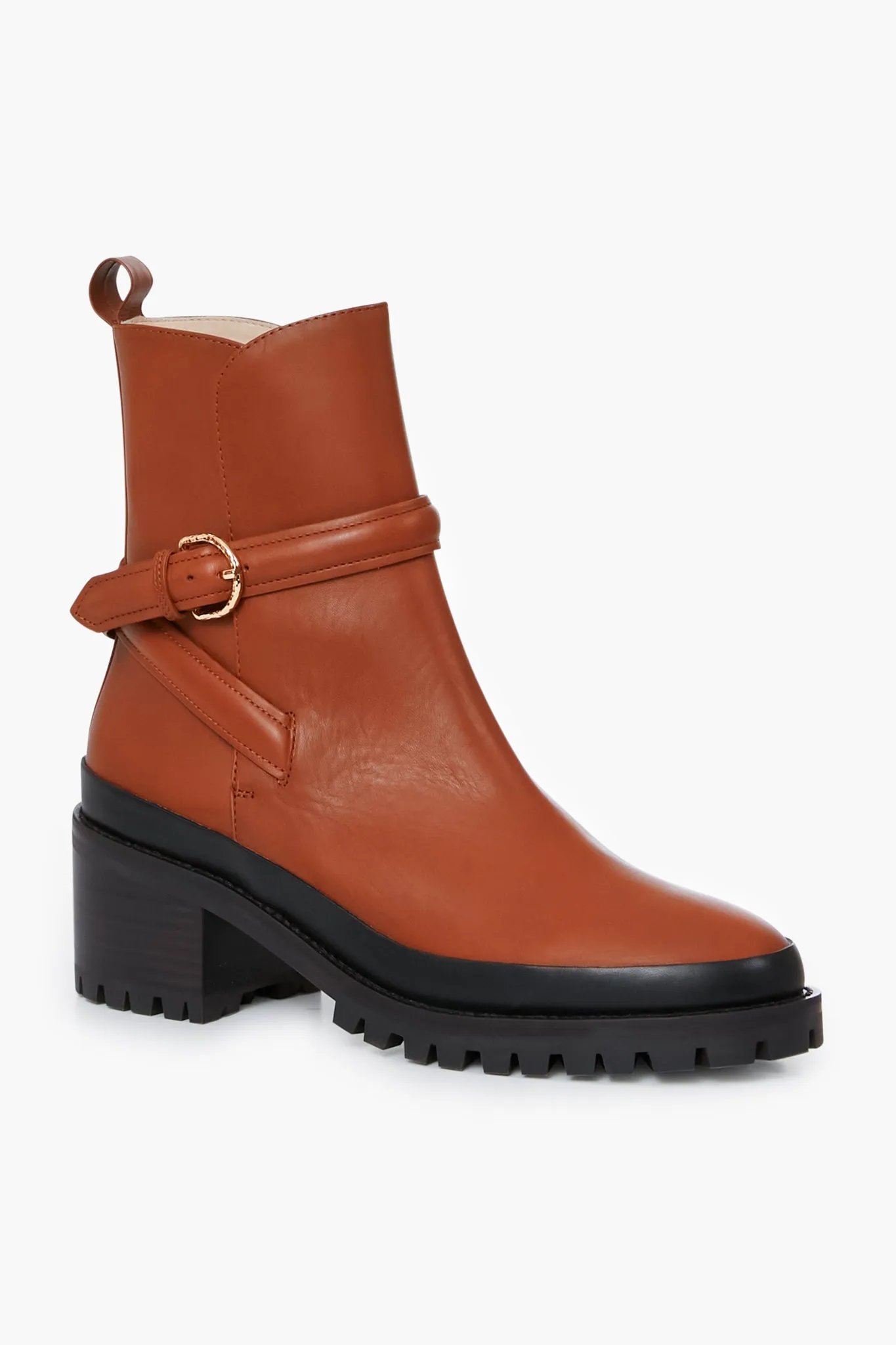 Cognac Lennox Lug Sole Ankle Boots sold by Tuckernuck