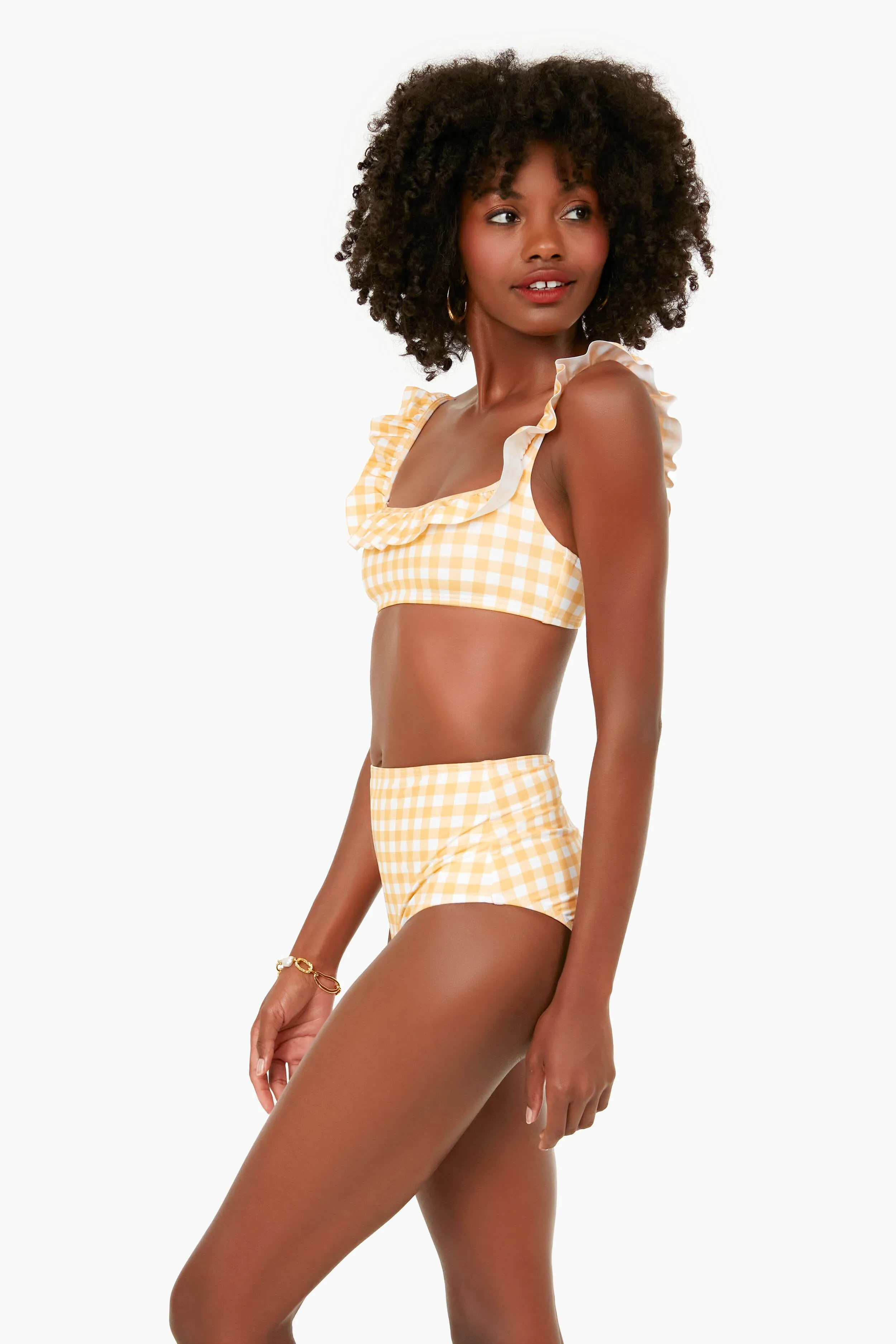 Marigold Gingham Flounce Top sold by Tuckernuck product image thumbnail 3
