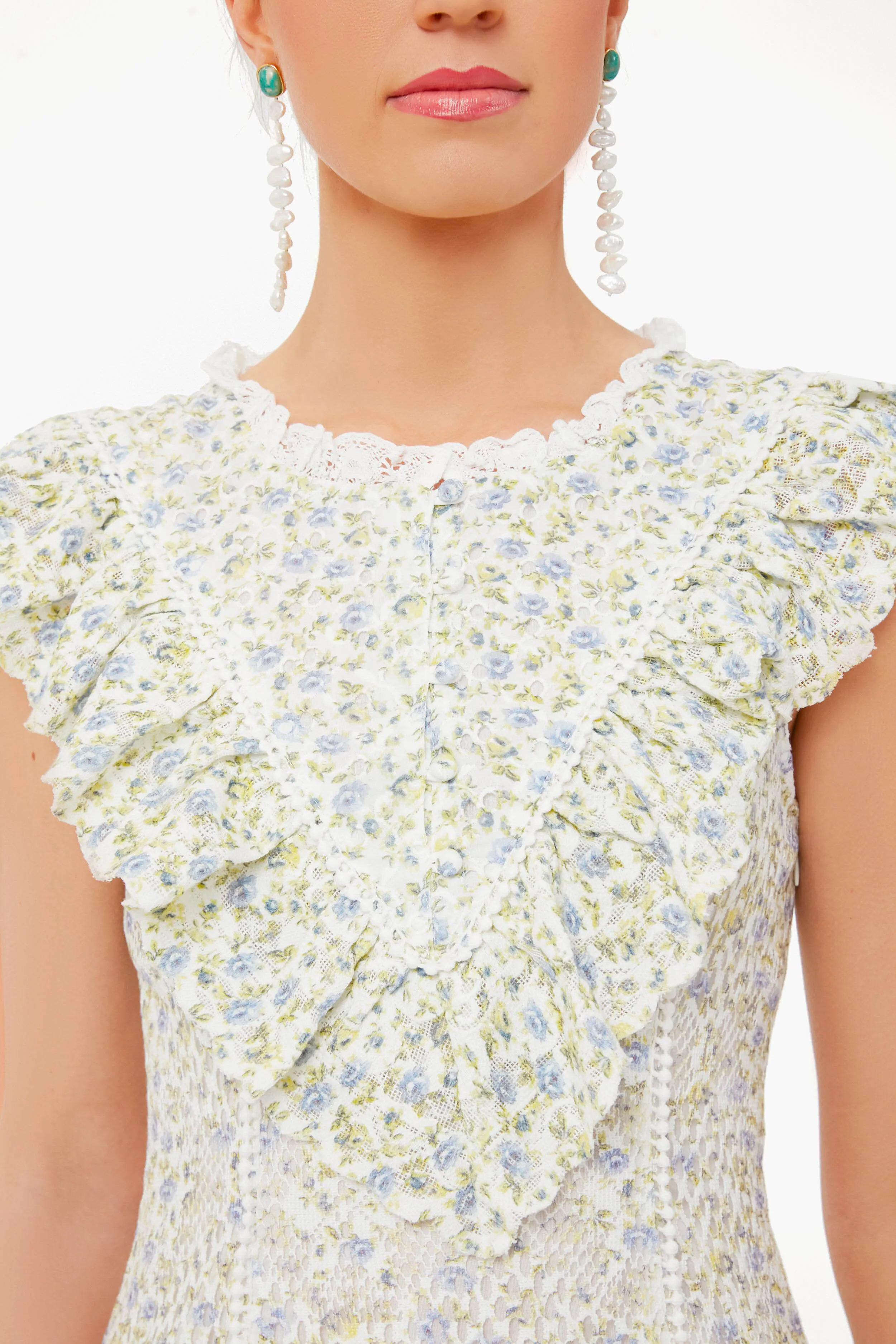 White Darden Stream Gardenia Bud Lunetta Dress sold by Tuckernuck product image thumbnail 5